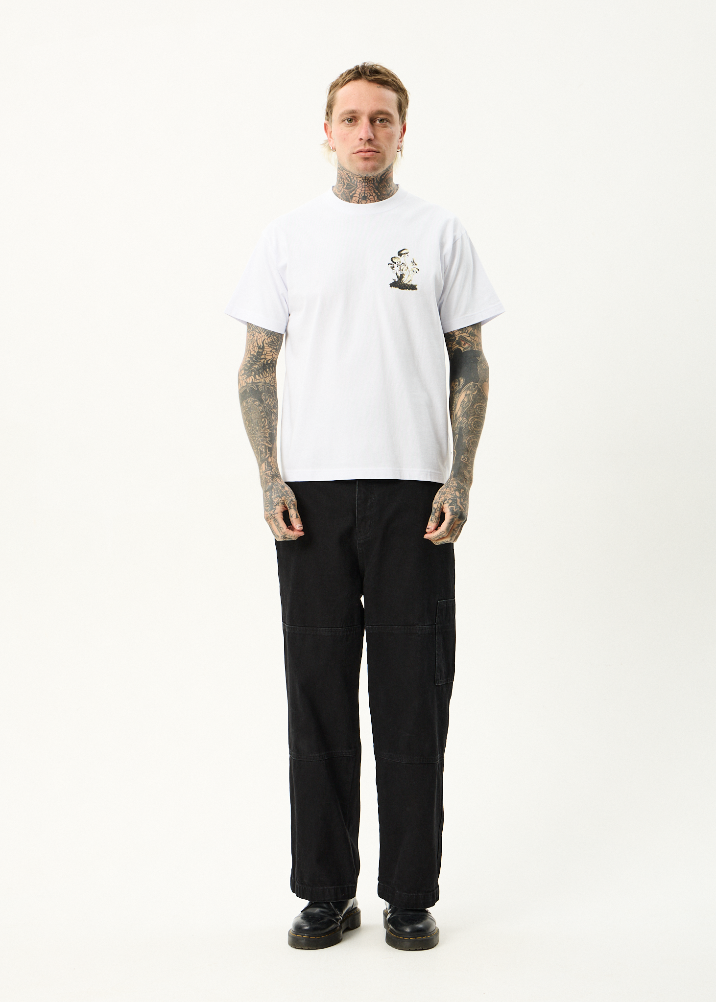 AFENDS Mens We Are Fam - Heavyweight Boxy Tee - White