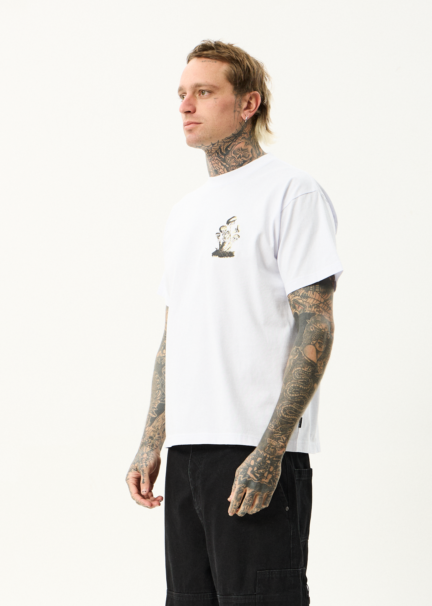 AFENDS Mens We Are Fam - Heavyweight Boxy Tee - White