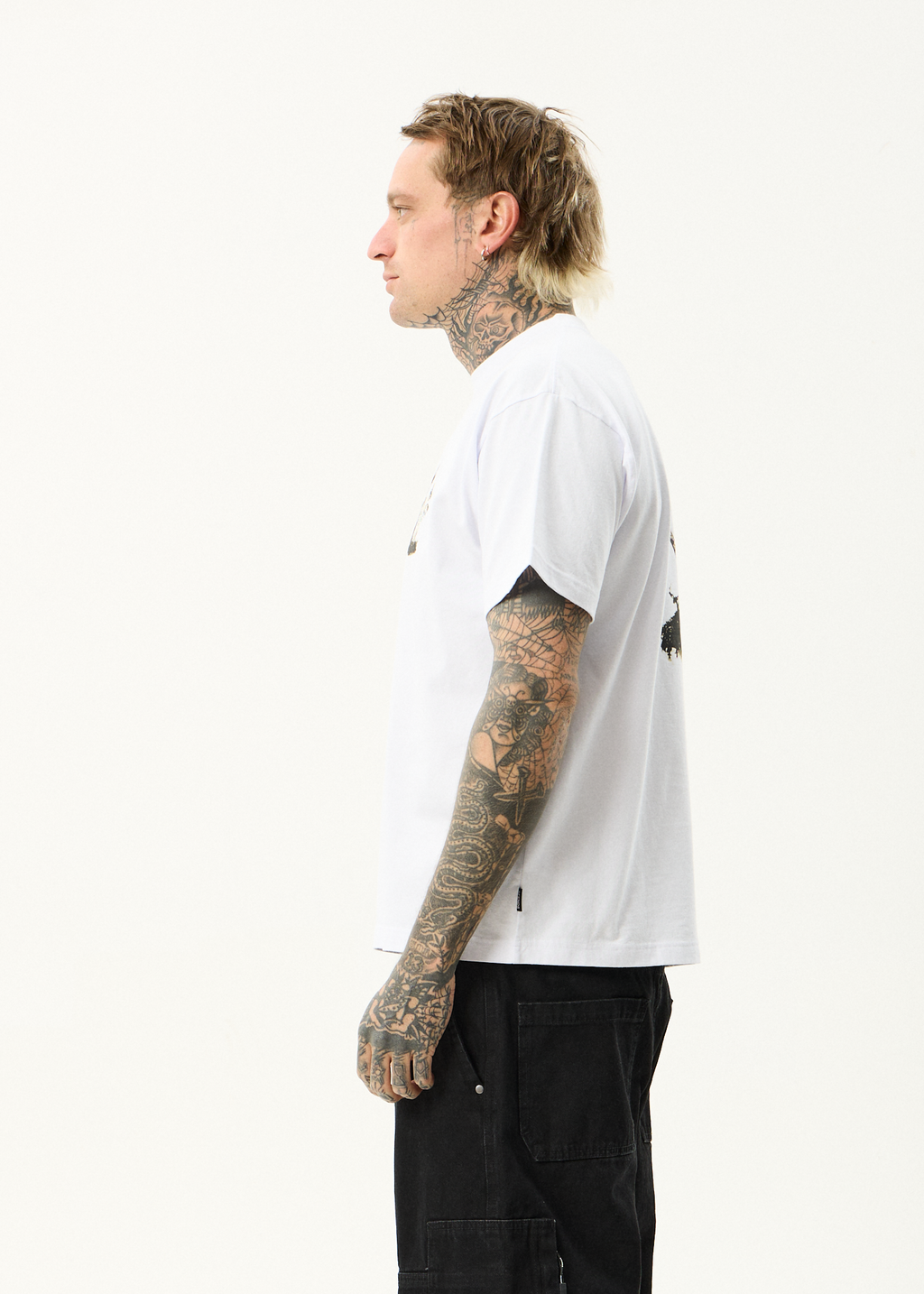 AFENDS Mens We Are Fam - Heavyweight Boxy Tee - White