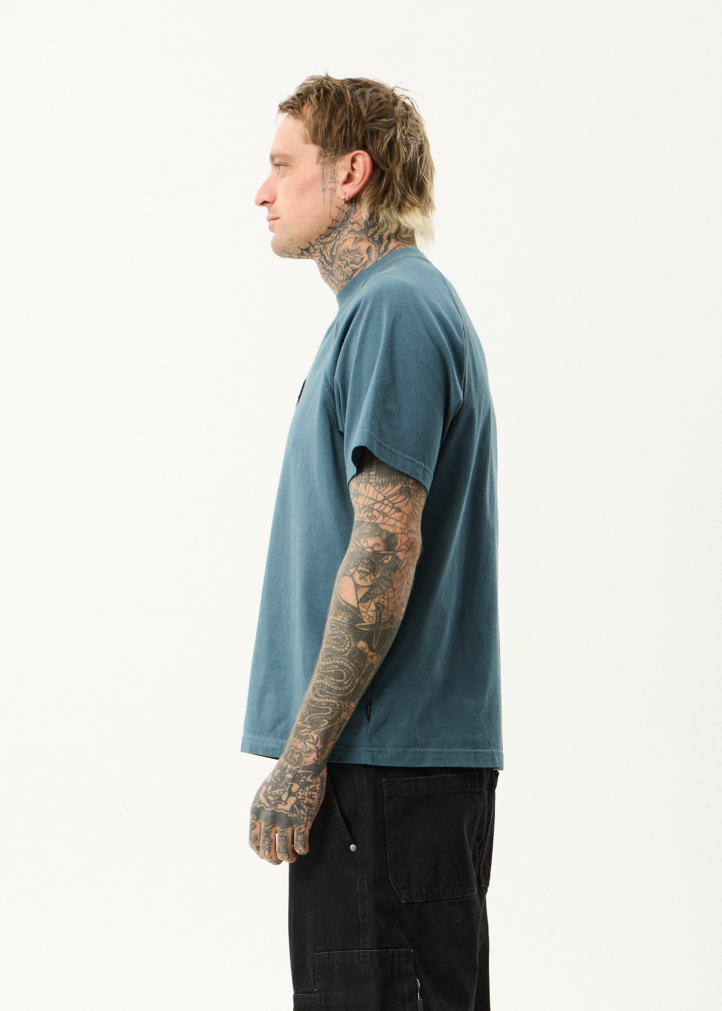 AFENDS Mens Bats - Raglan Boxy Tee - Fuel