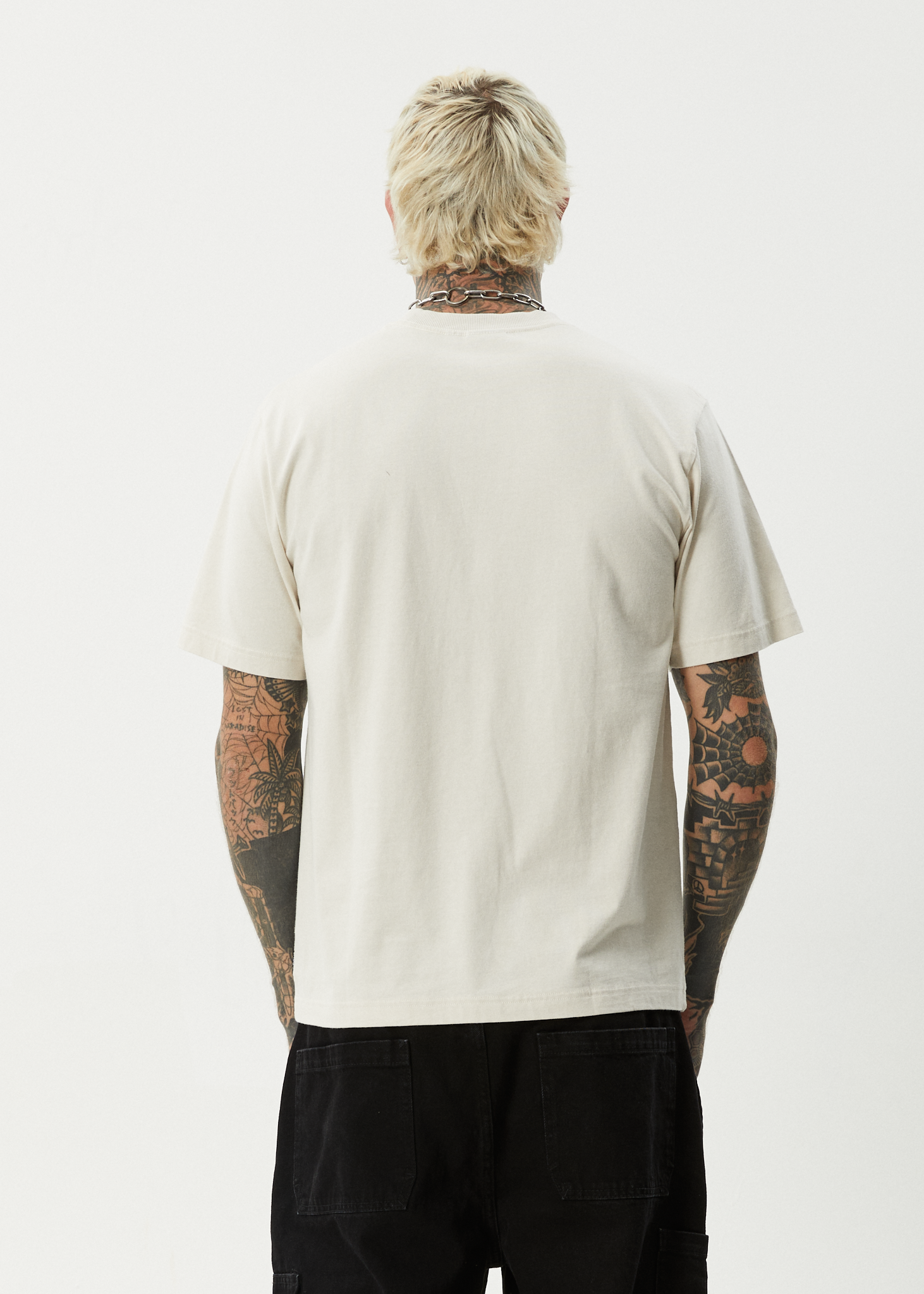 AFENDS Mens Ink - Retro Tee - Moonbeam