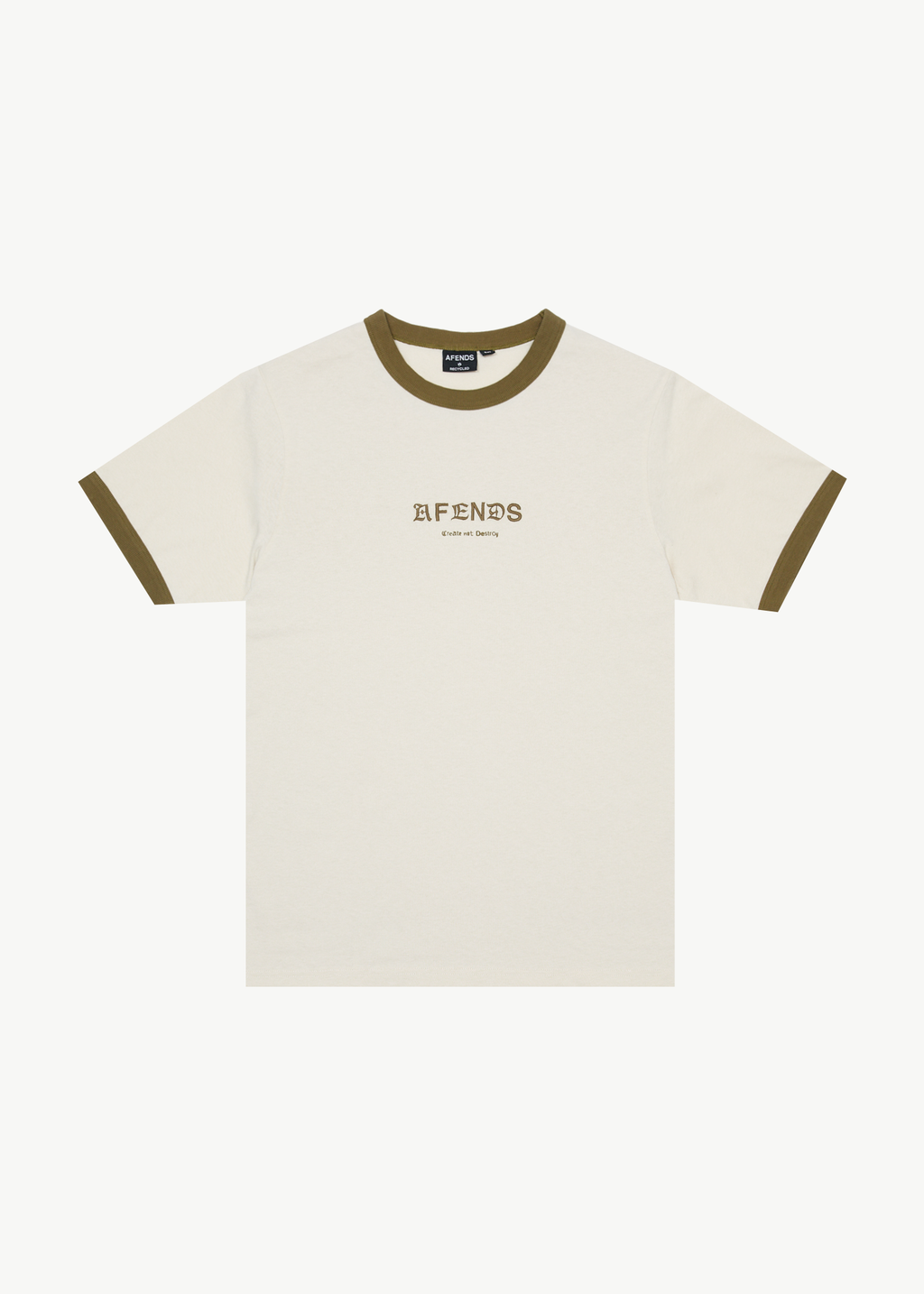 AFENDS Mens Mix Up - Ringer Tee - Moonbeam