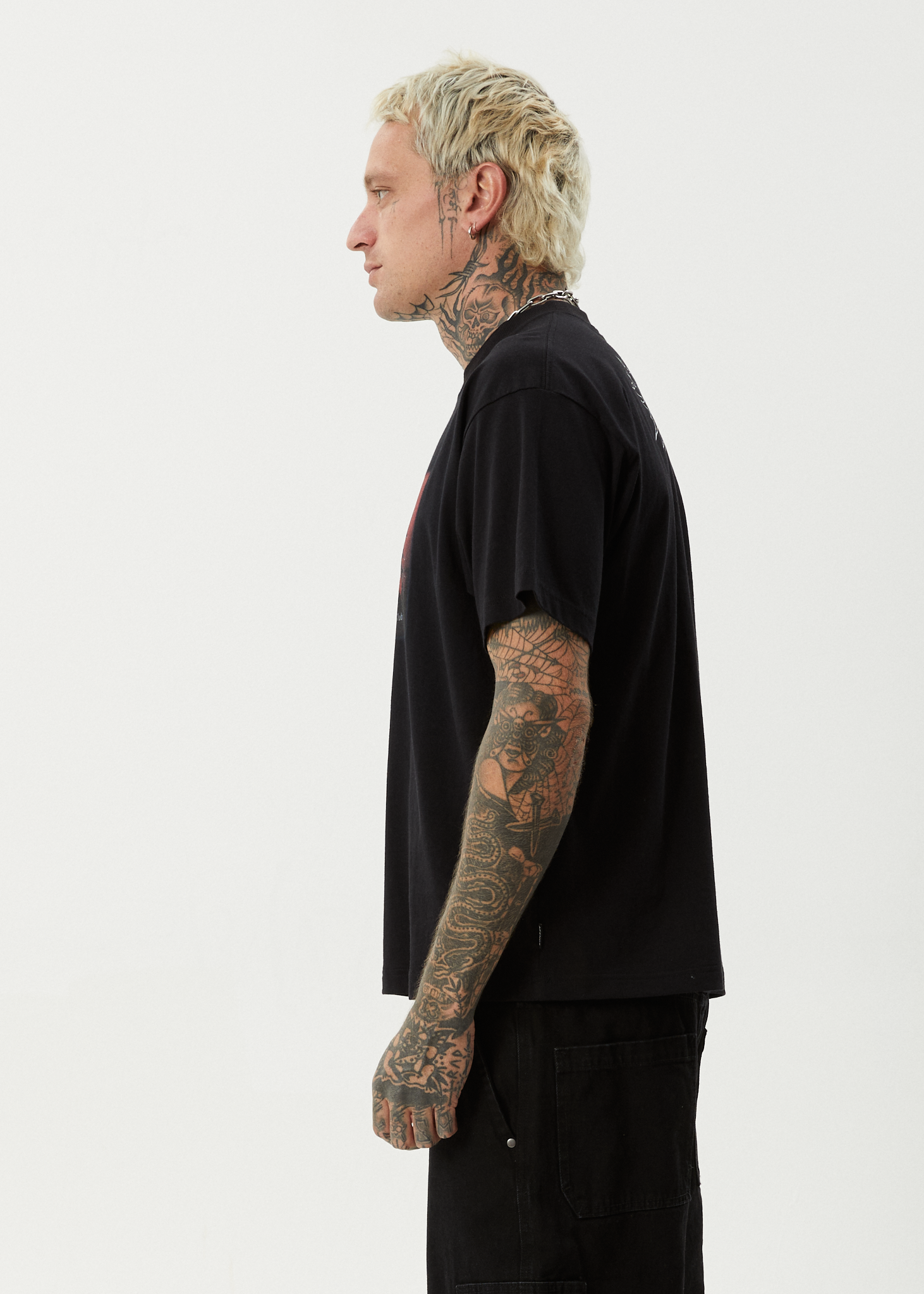 AFENDS Mens Study Club - Boxy Tee - Black