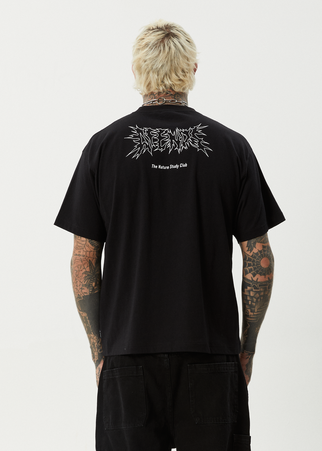 AFENDS Mens Study Club - Boxy Tee - Black