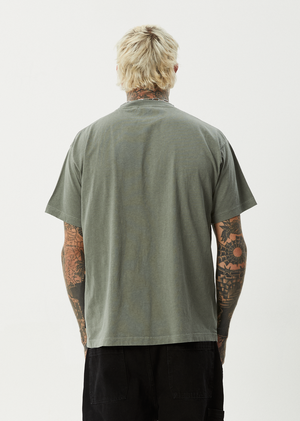 AFENDS Mens Hitching - Boxy Tee - Washed Sycamore