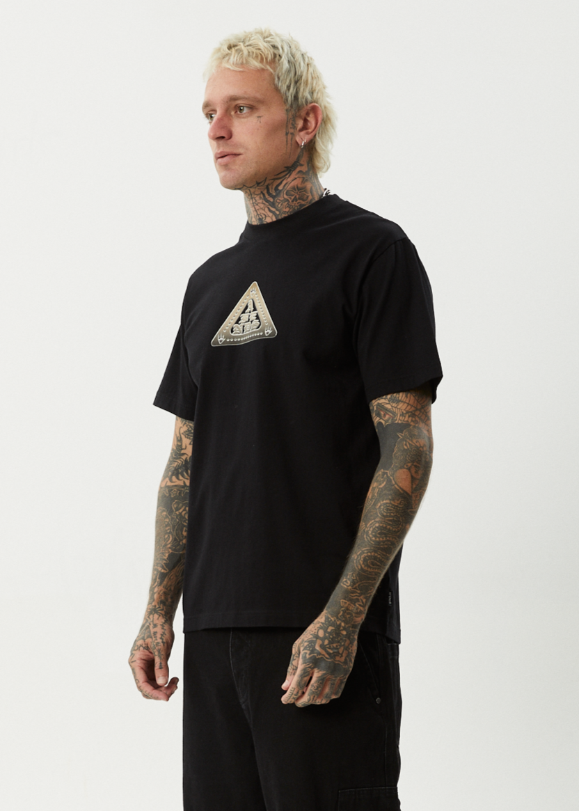 AFENDS Mens Embossed - Retro Tee - Black