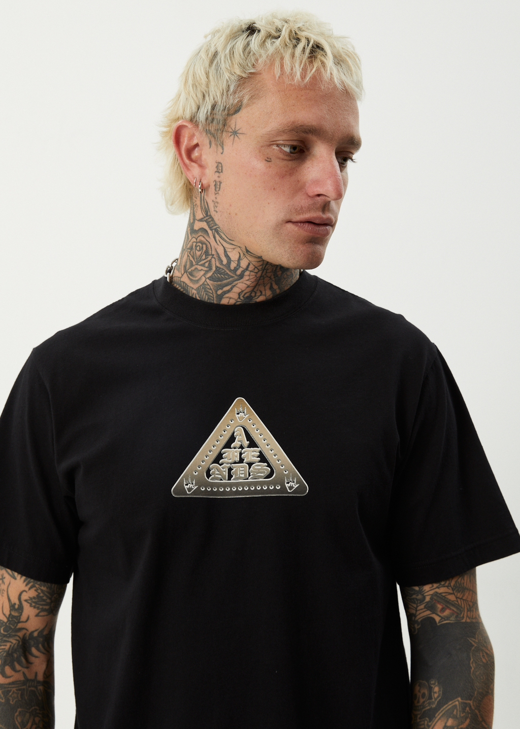 AFENDS Mens Embossed - Retro Tee - Black