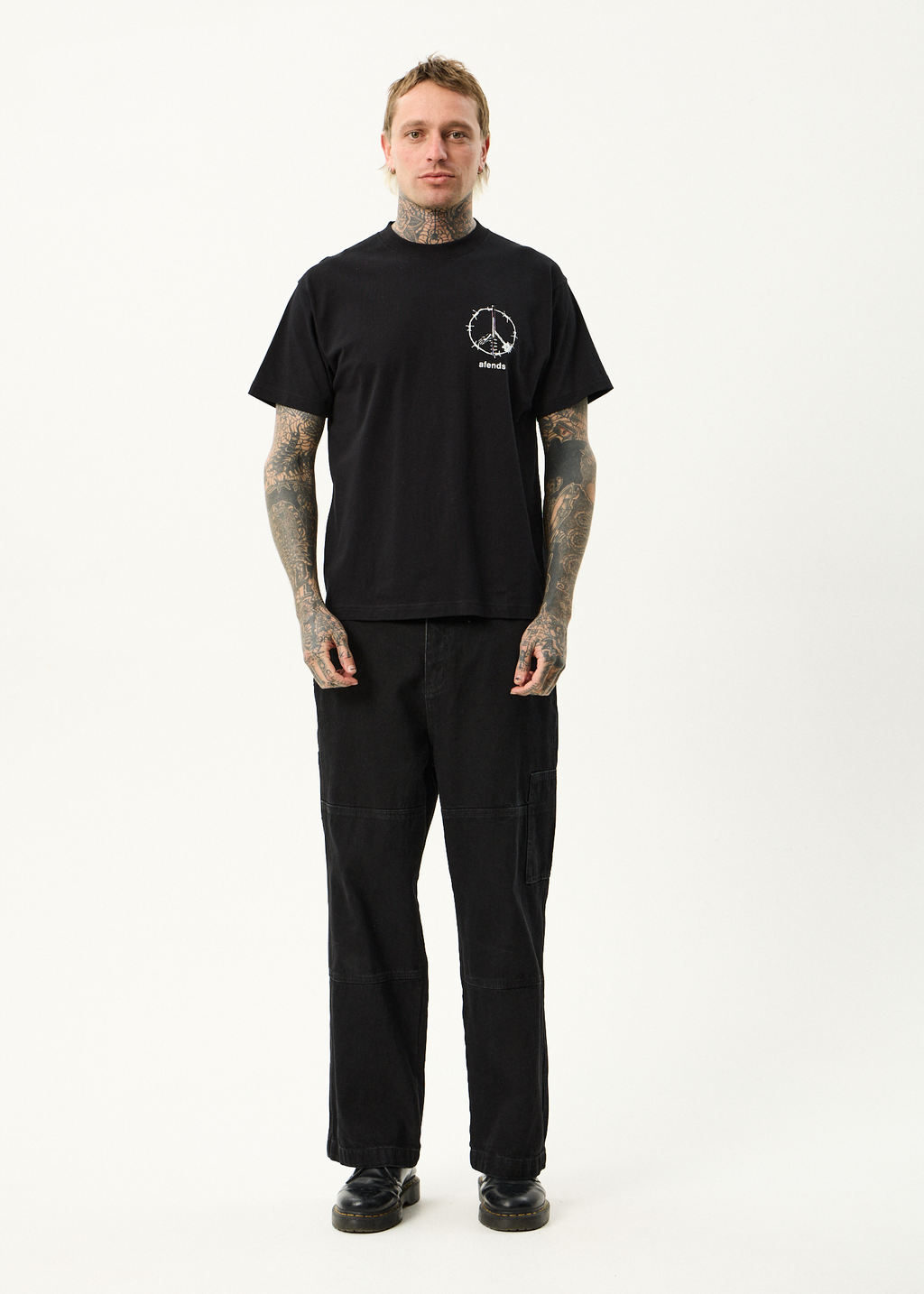 AFENDS Mens Energy - Boxy Tee - Black