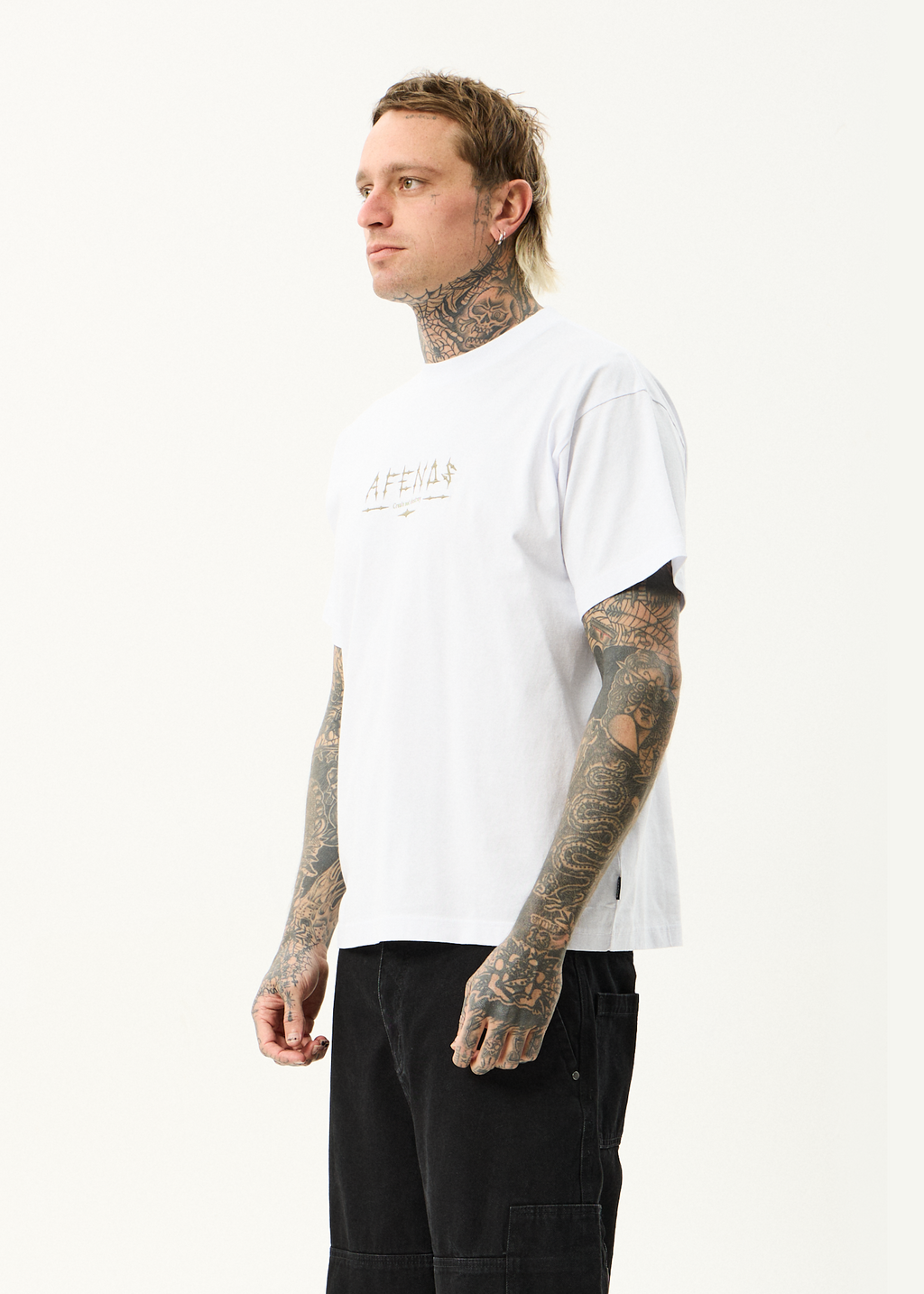 AFENDS Mens Spinal - Boxy Tee - White