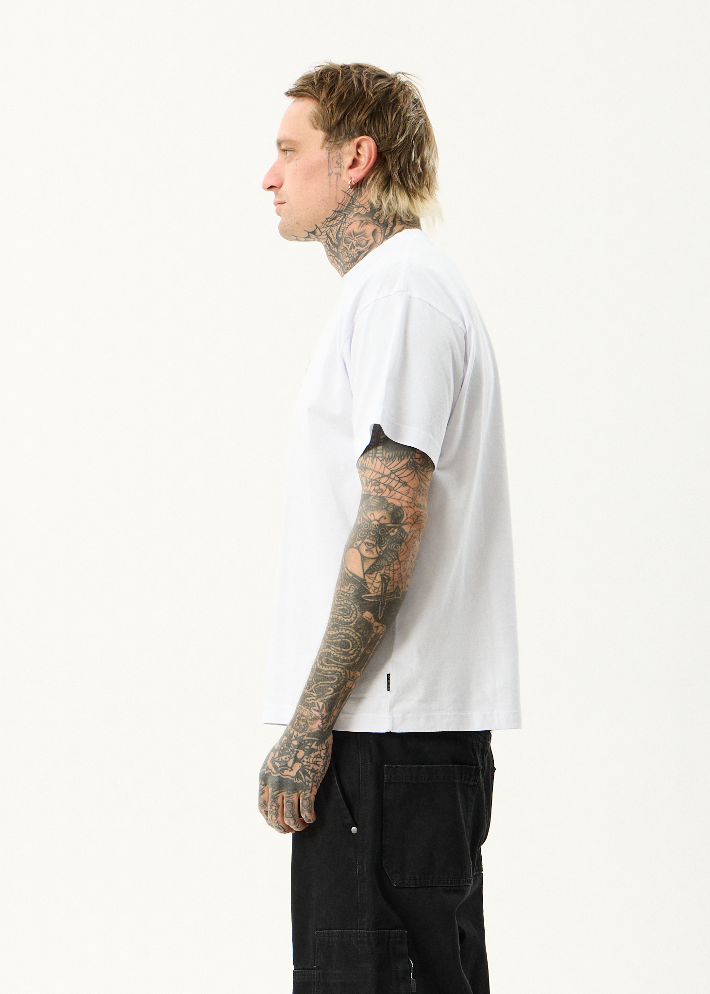 AFENDS Mens Spinal - Boxy Tee - White