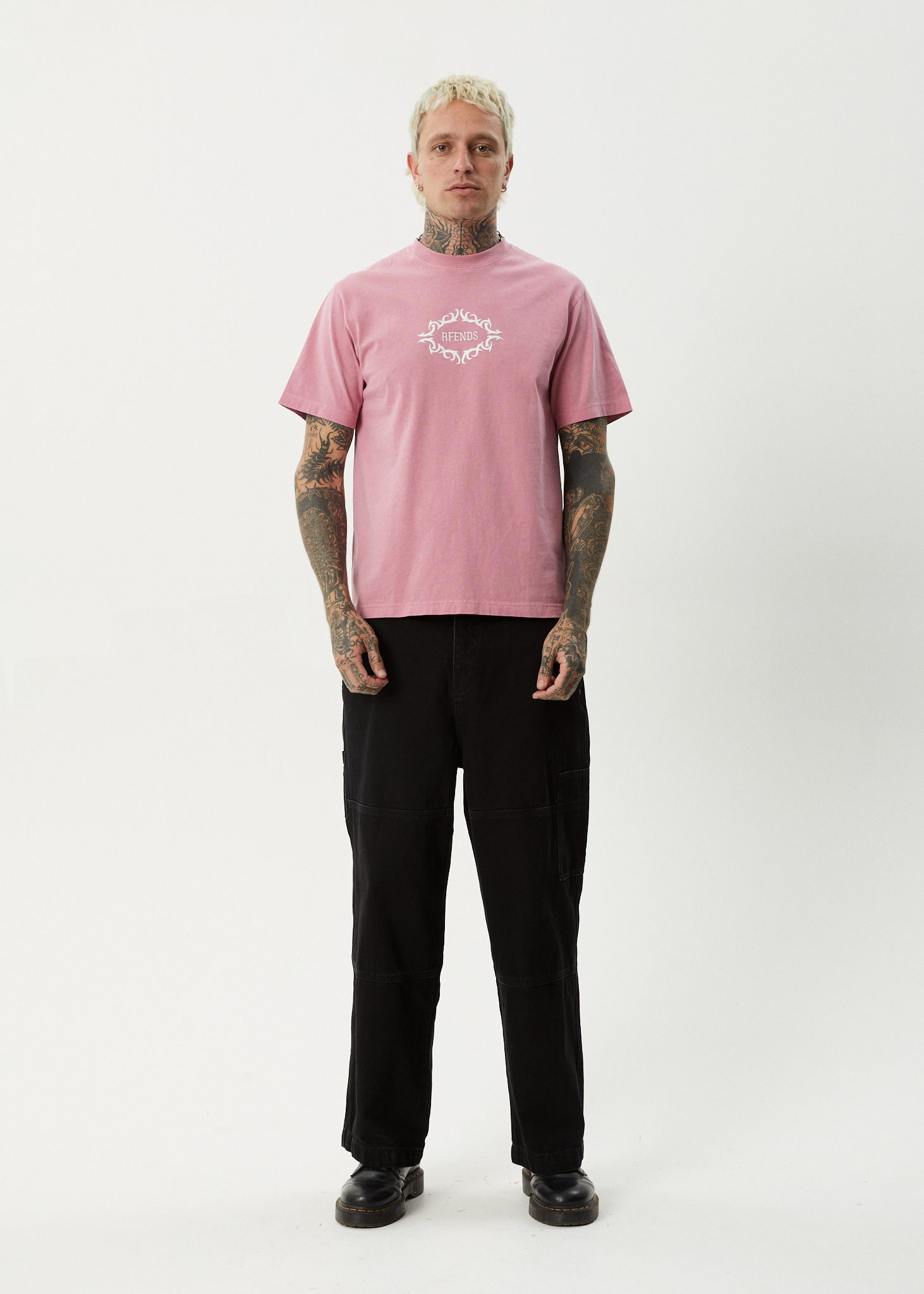 AFENDS Mens My Tribe - Heavyweight Retro Tee - Washed Marrakesh