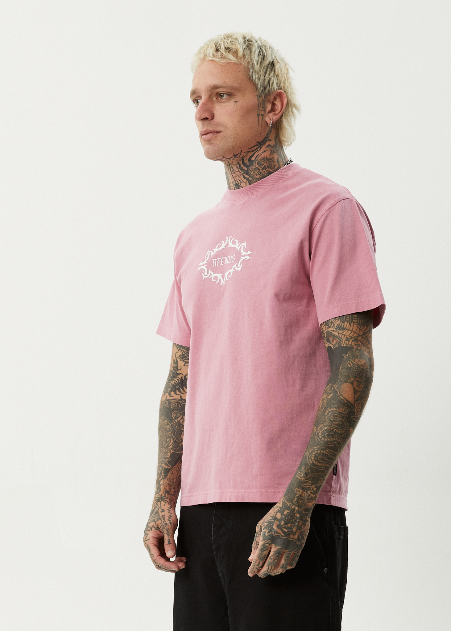 AFENDS Mens My Tribe - Heavyweight Retro Tee - Washed Marrakesh