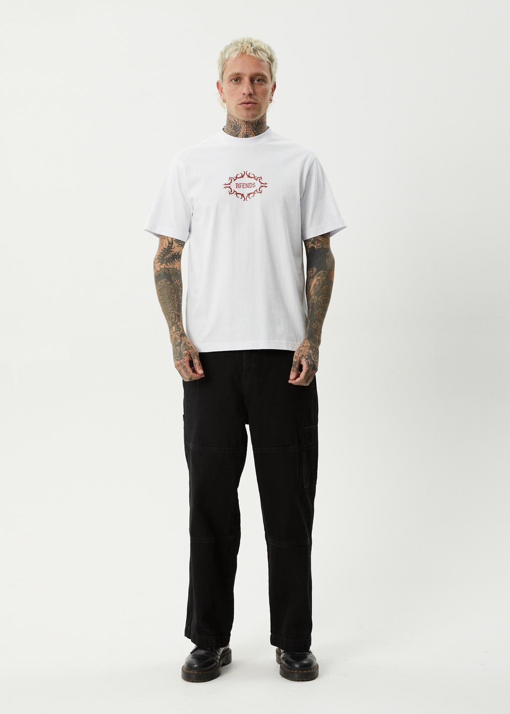 AFENDS Mens My Tribe - Heavyweight Retro Tee - White
