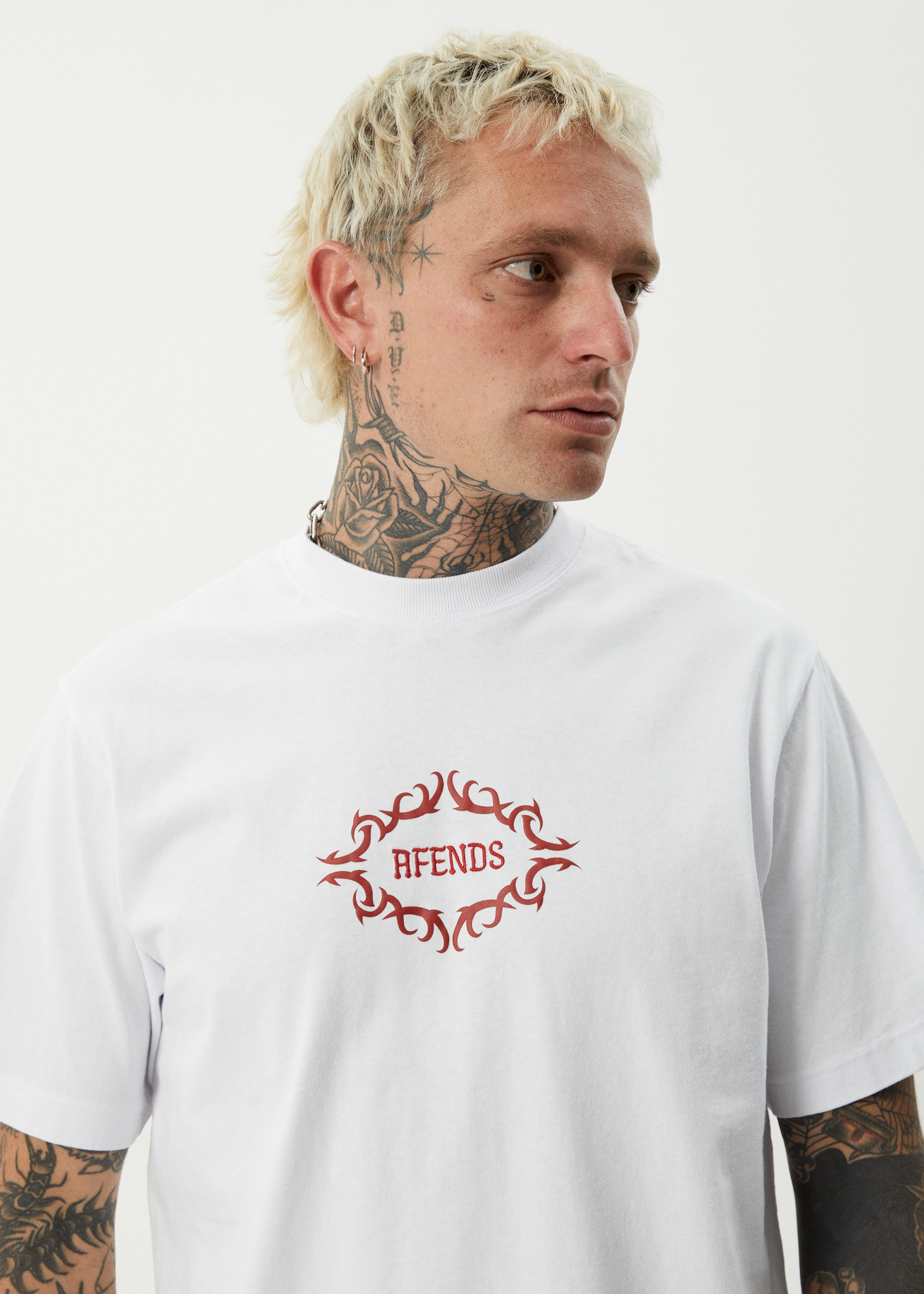 AFENDS Mens My Tribe - Heavyweight Retro Tee - White