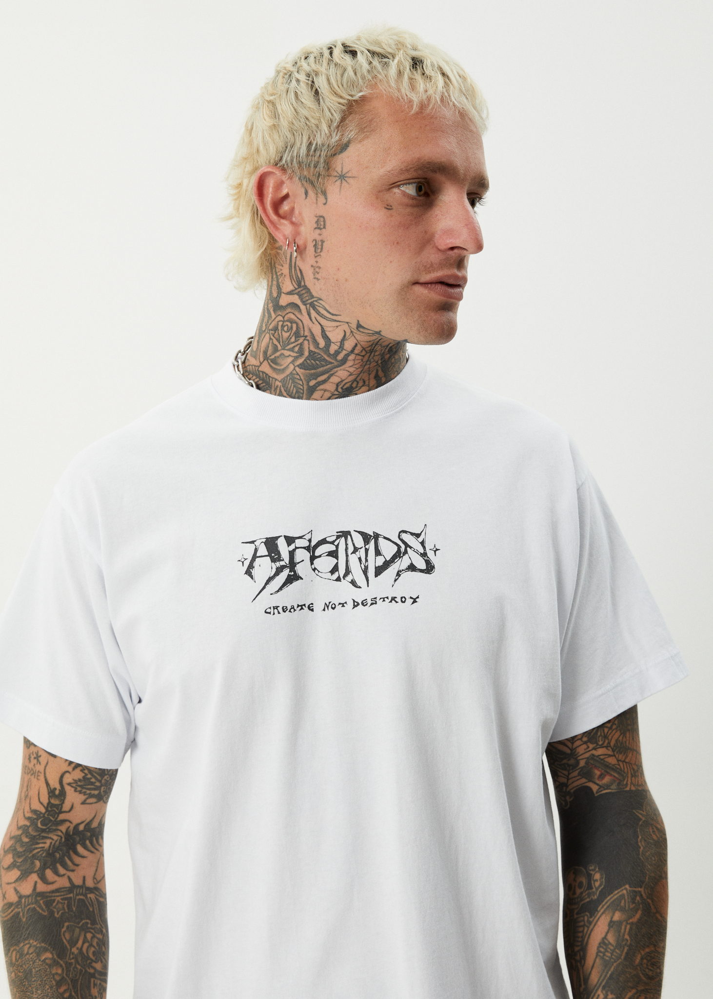 AFENDS Mens Horsey - Boxy Tee - White