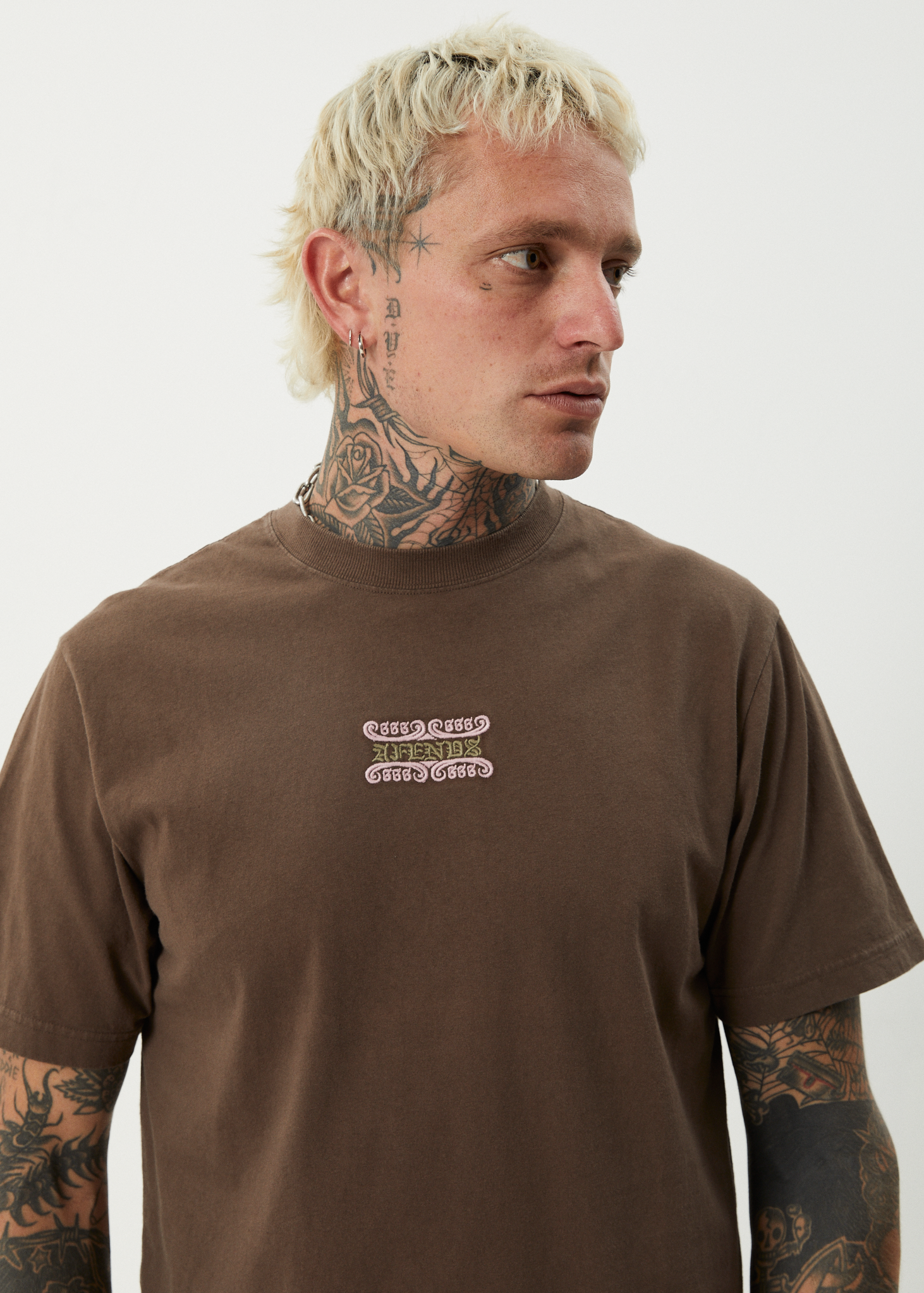 AFENDS Mens Sixsixsix - Retro Tee - Coffee