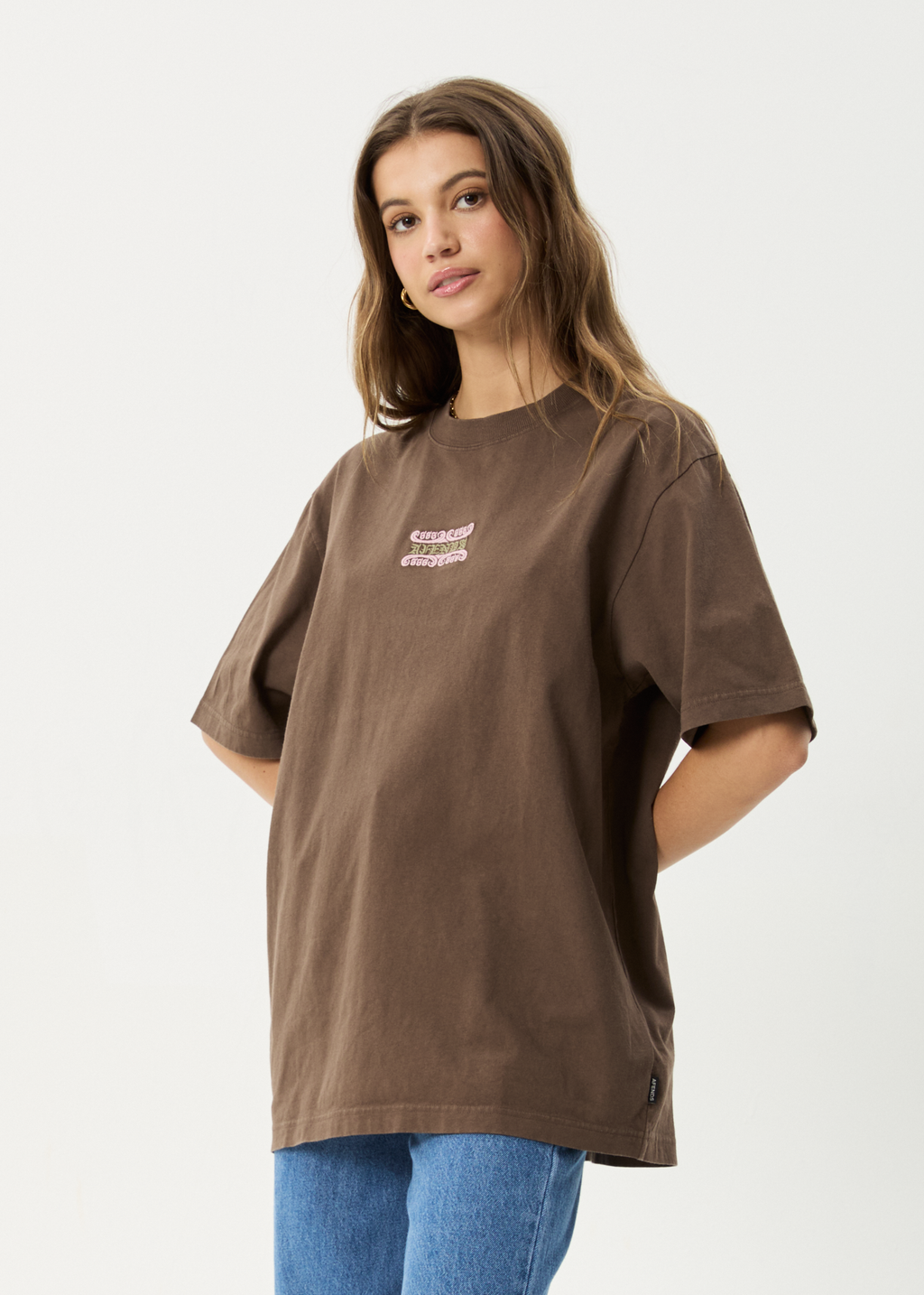 AFENDS Mens Sixsixsix - Retro Tee - Coffee
