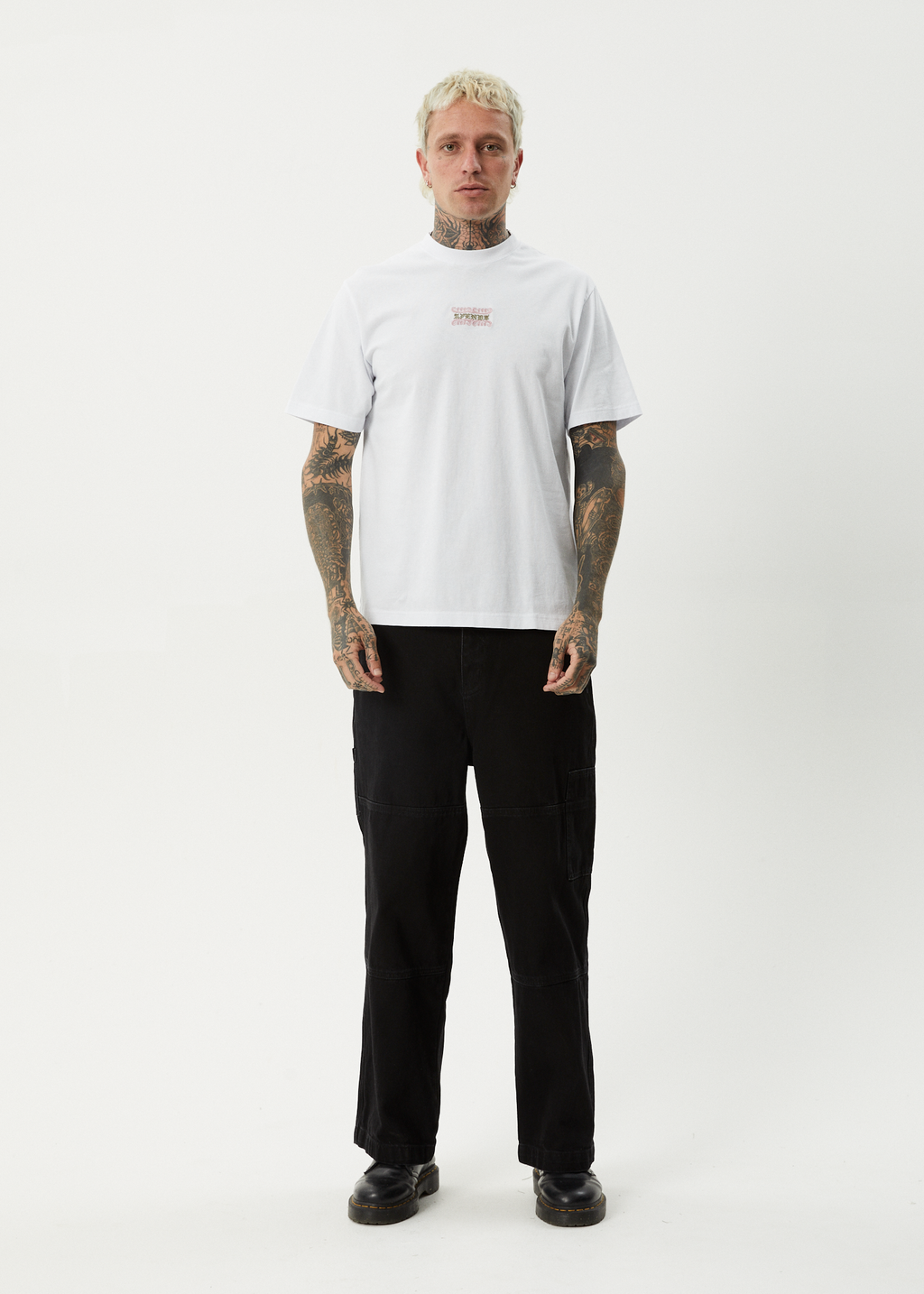 AFENDS Mens Sixsixsix - Retro Tee - White