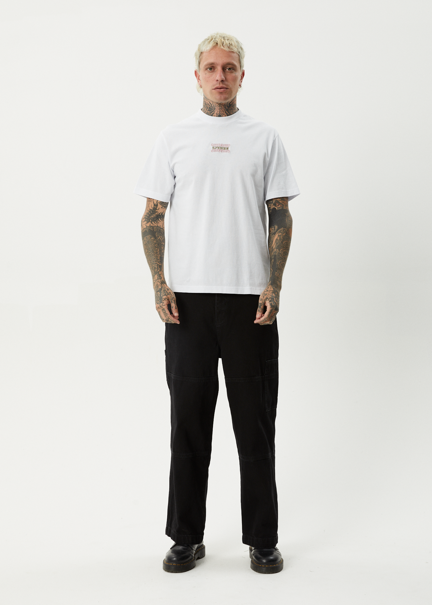 AFENDS Mens Sixsixsix - Retro Tee - White