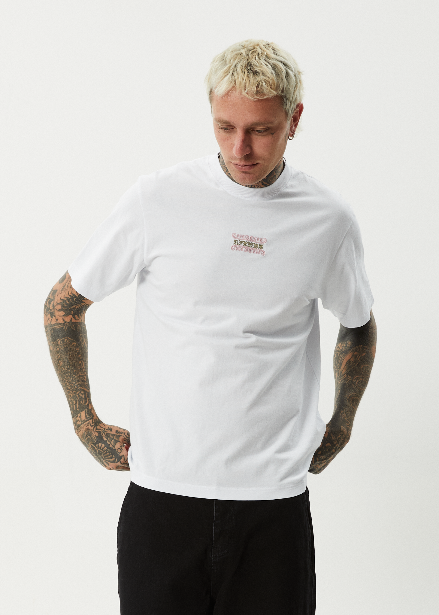 AFENDS Mens Sixsixsix - Retro Tee - White