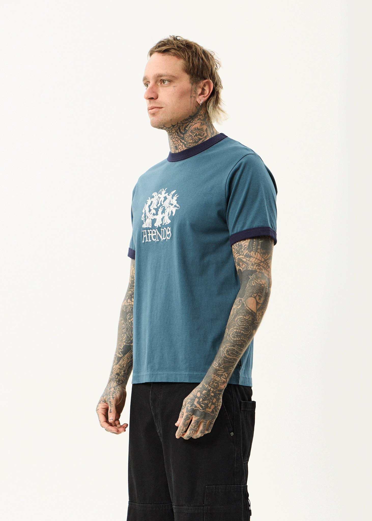 AFENDS Mens Witchcraft - Ringer Tee - Fuel