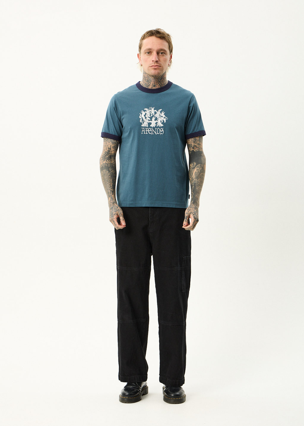 AFENDS Mens Witchcraft - Ringer Tee - Fuel