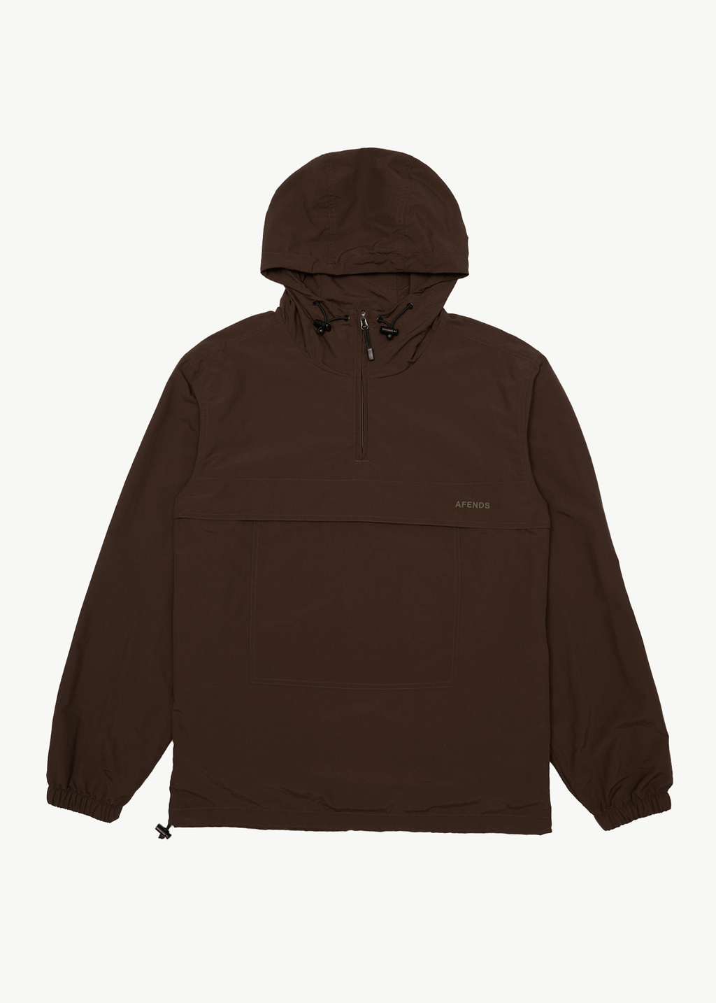 AFENDS Mens System - Water Resistant Spray Anorak Jacket - Coffee