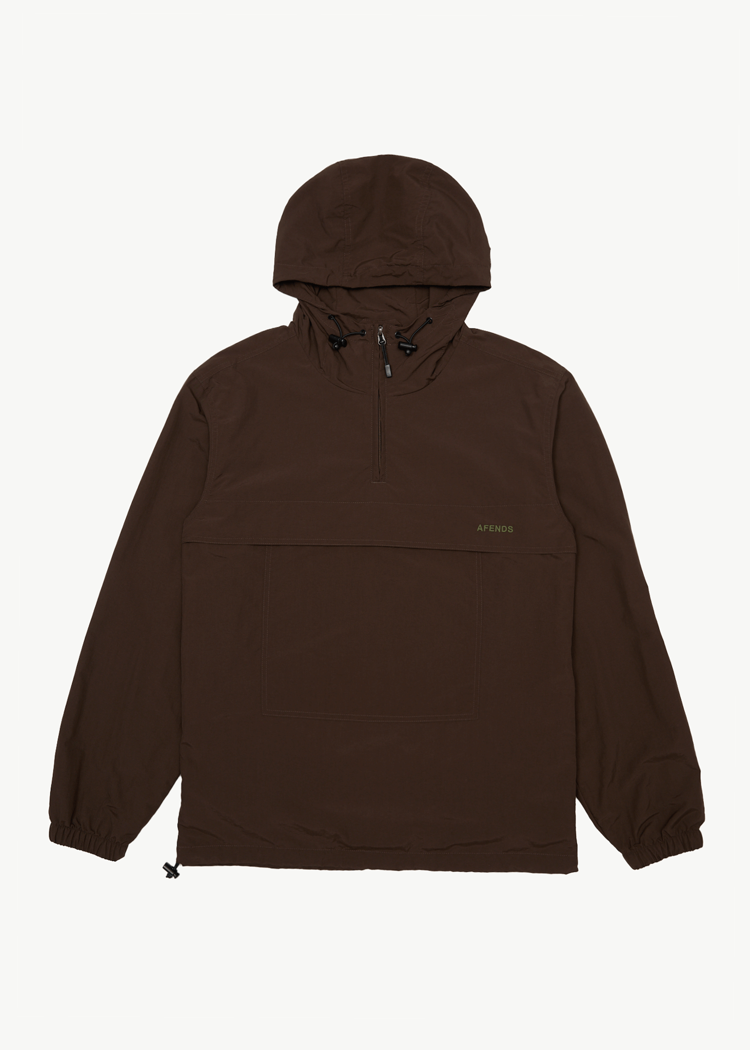 AFENDS Mens System - Water Resistant Spray Anorak Jacket - Coffee