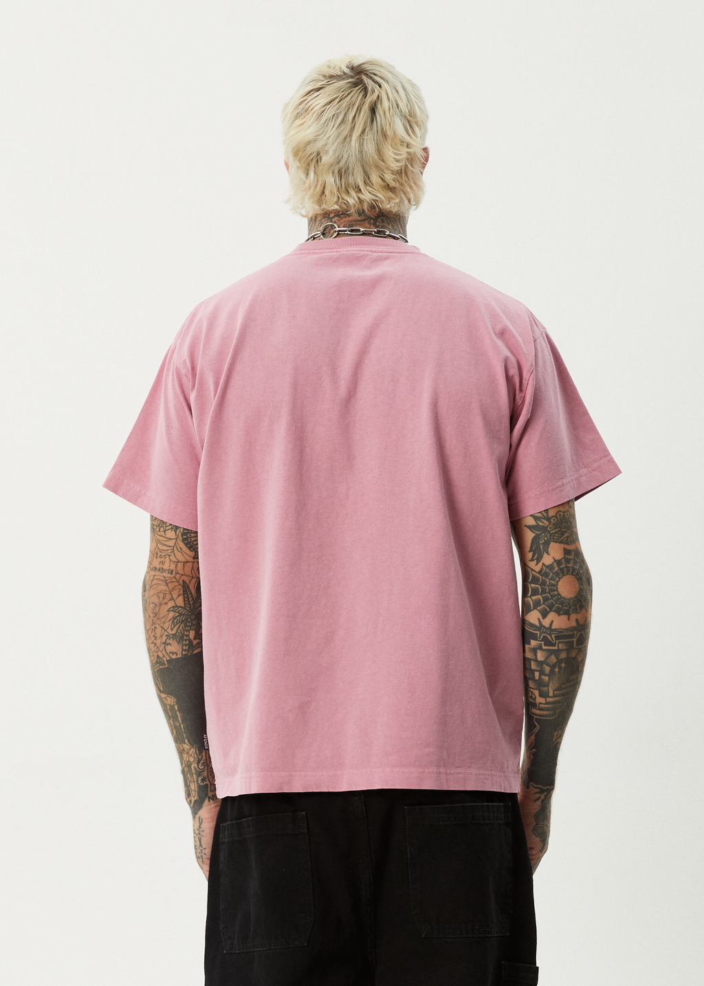 AFENDS Mens Heavy Petal - Heavyweight Boxy Tee - Washed Marrakesh