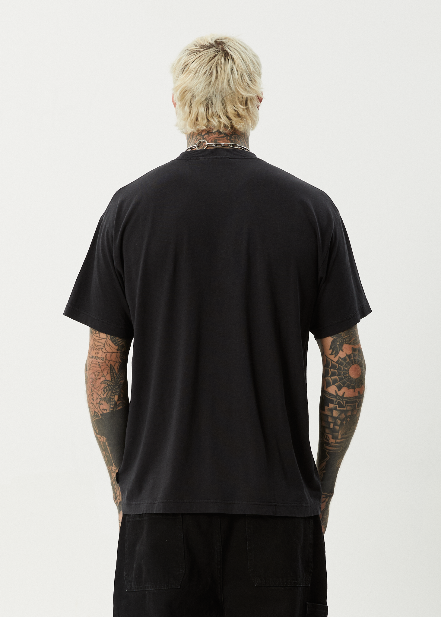 AFENDS Mens Waves - Boxy Tee - Black