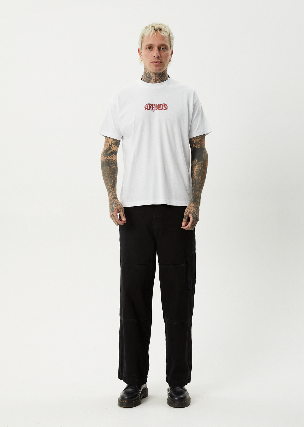 AFENDS Mens Waves - Boxy Tee - White