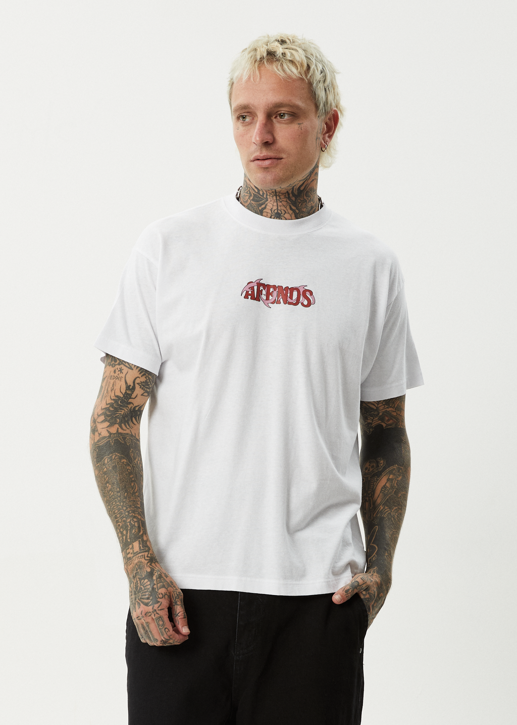 AFENDS Mens Waves - Boxy Tee - White