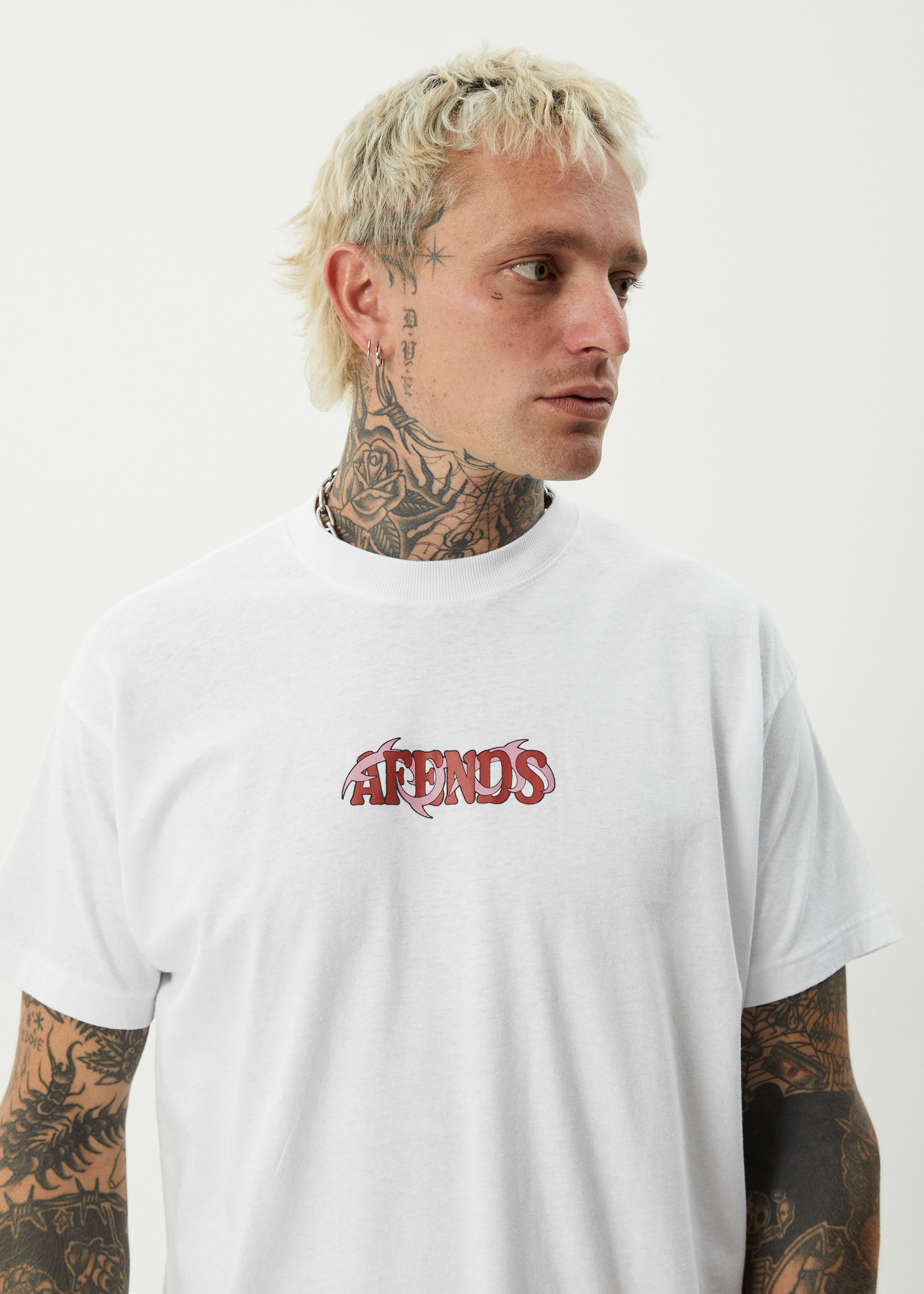 AFENDS Mens Waves - Boxy Tee - White