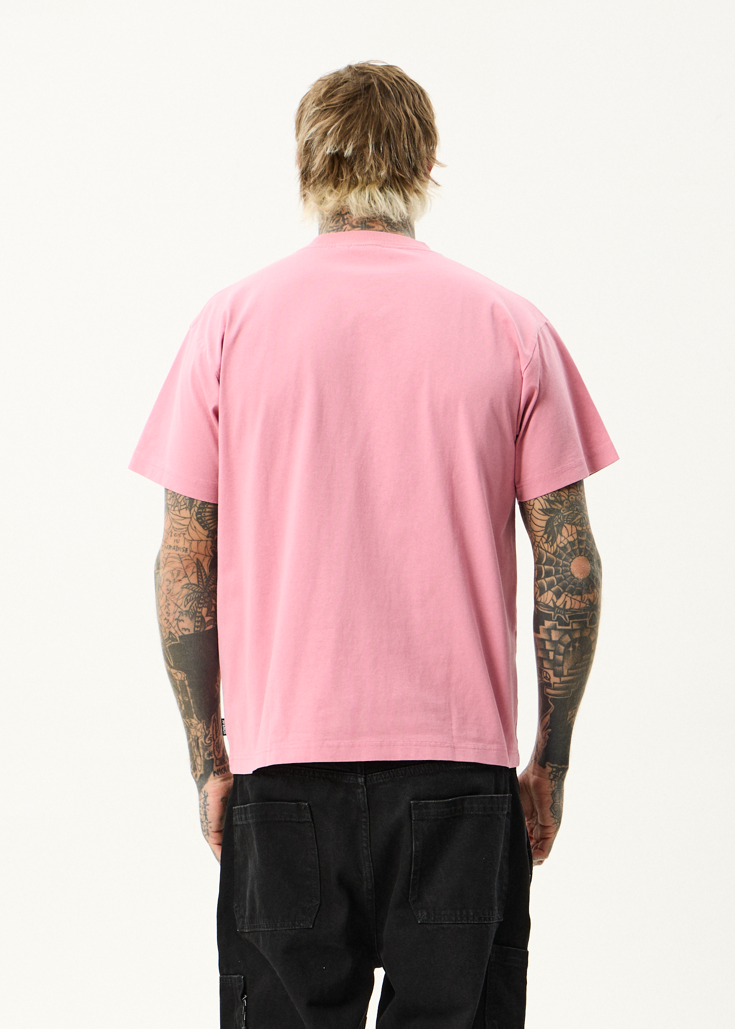AFENDS Mens Sadworld - Heavyweight Boxy Tee - Washed Marrakesh