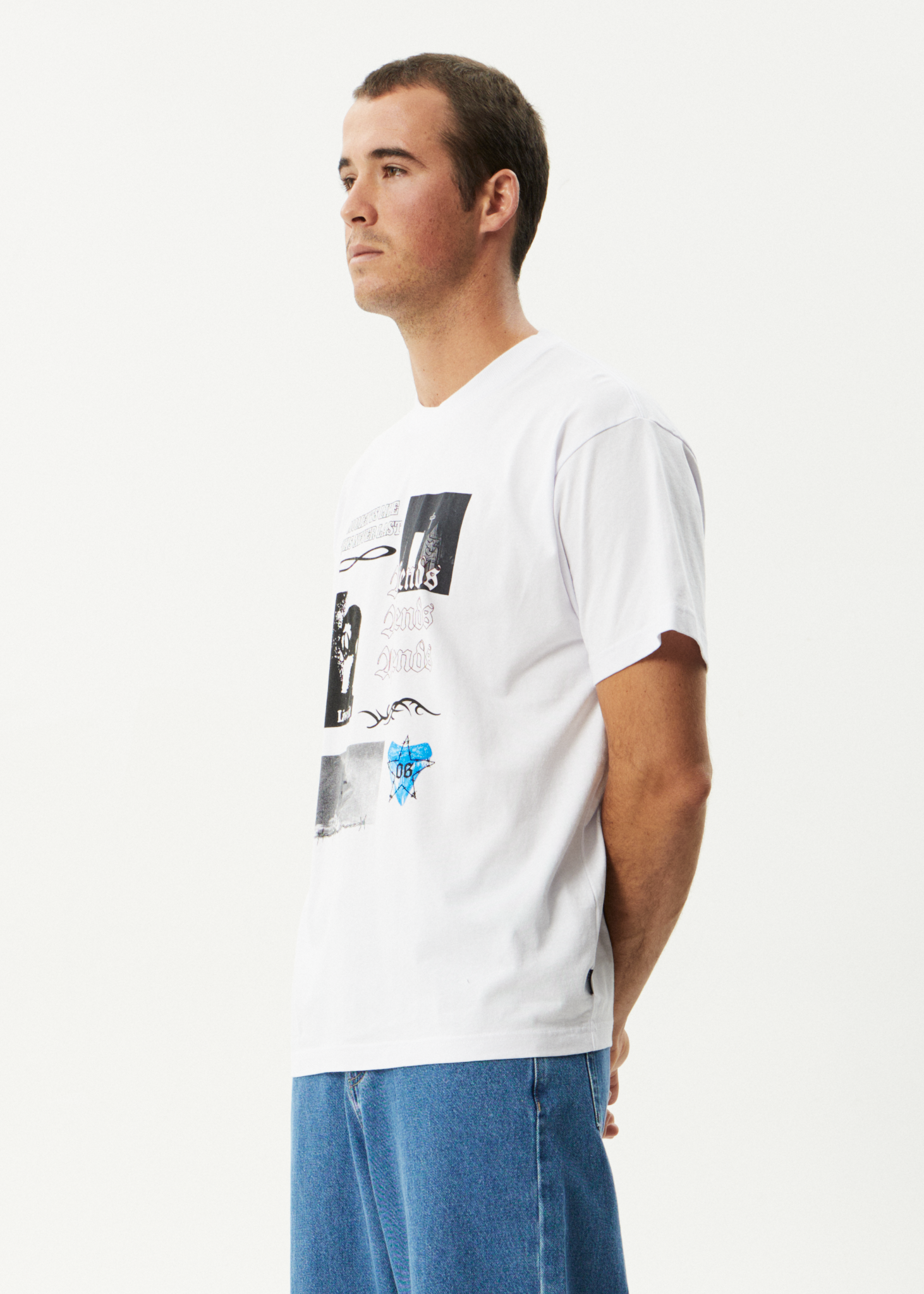 AFENDS Mens Never Last - Heavyweight Boxy Tee - White