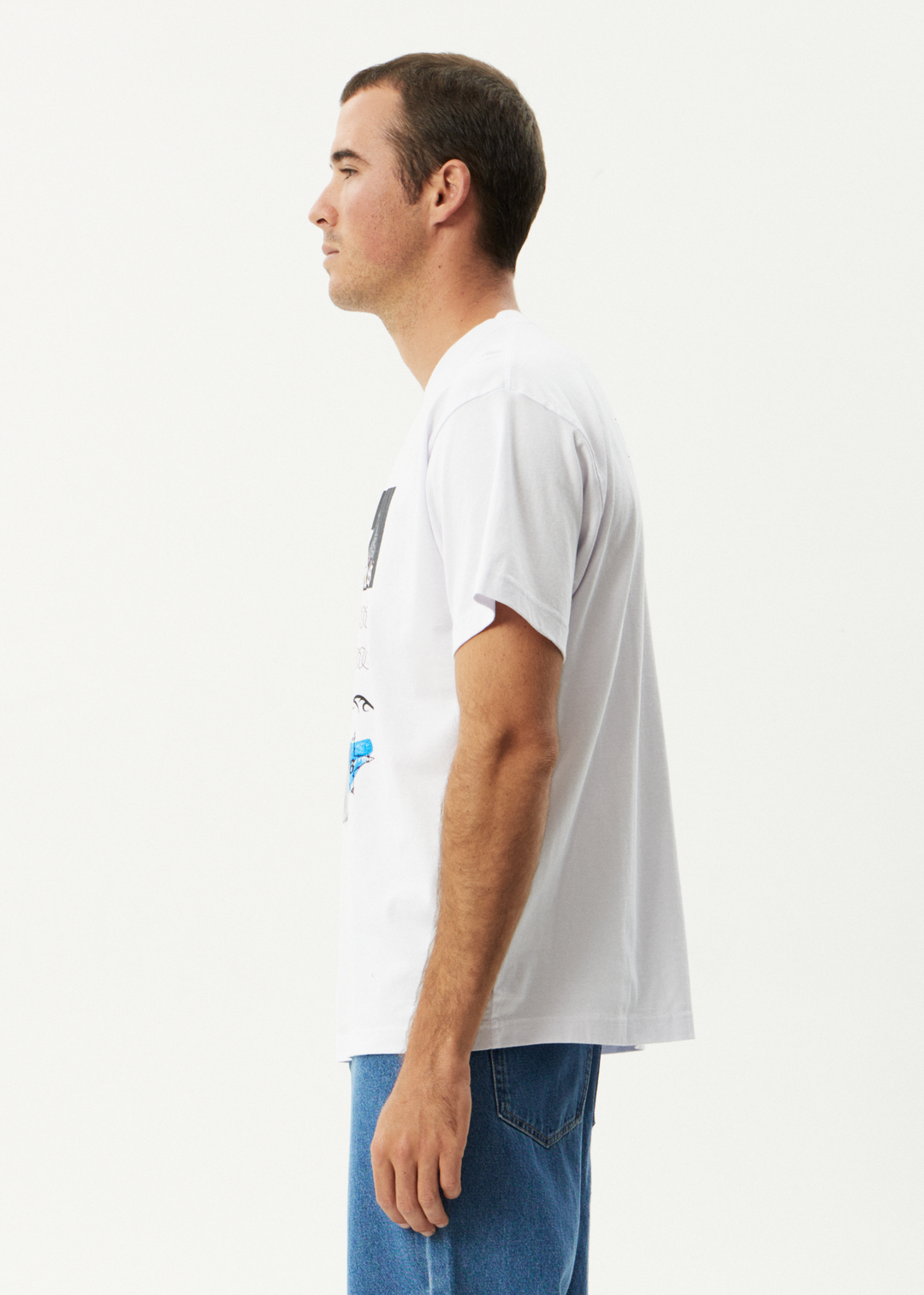 AFENDS Mens Never Last - Heavyweight Boxy Tee - White