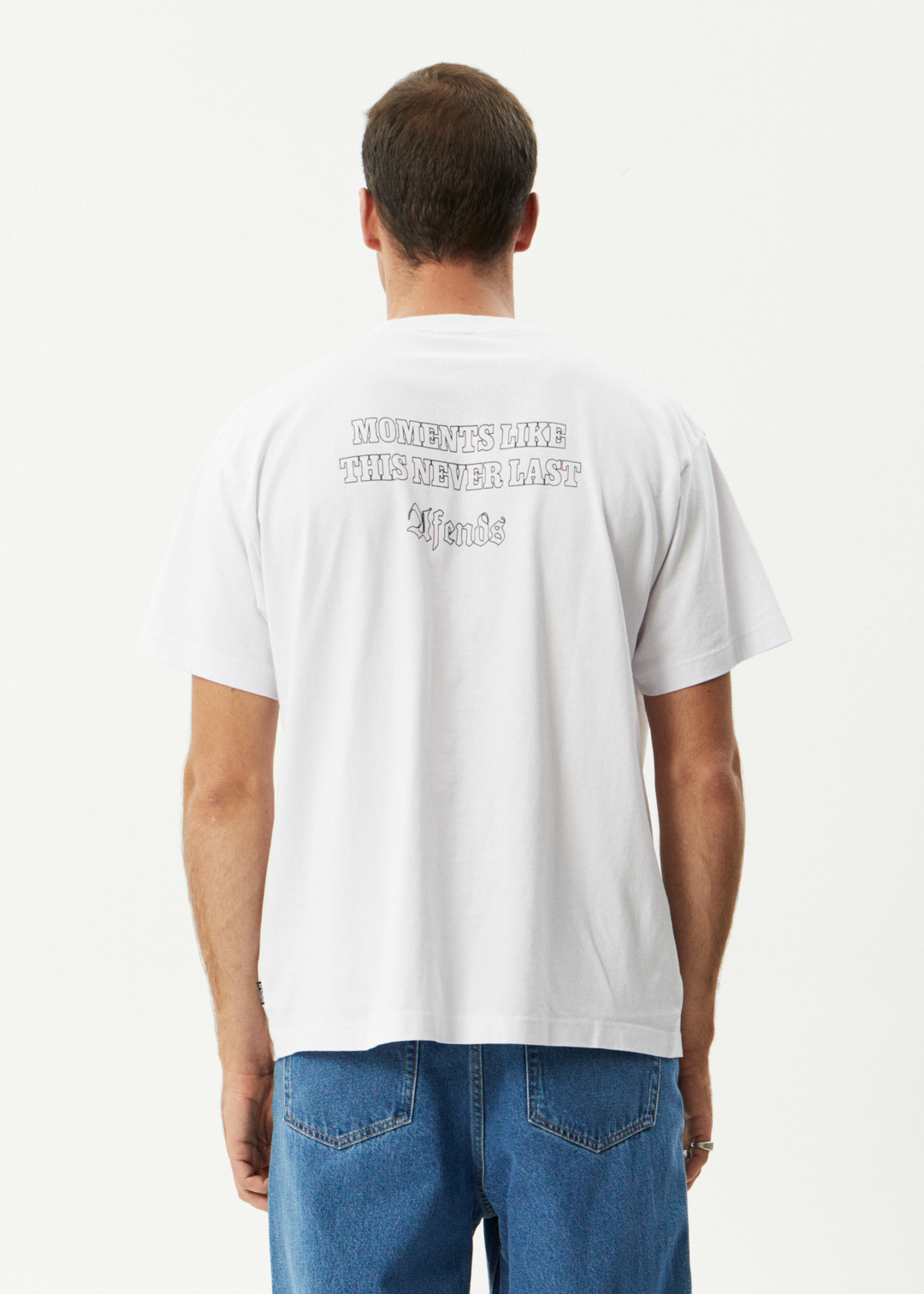 AFENDS Mens Never Last - Heavyweight Boxy Tee - White