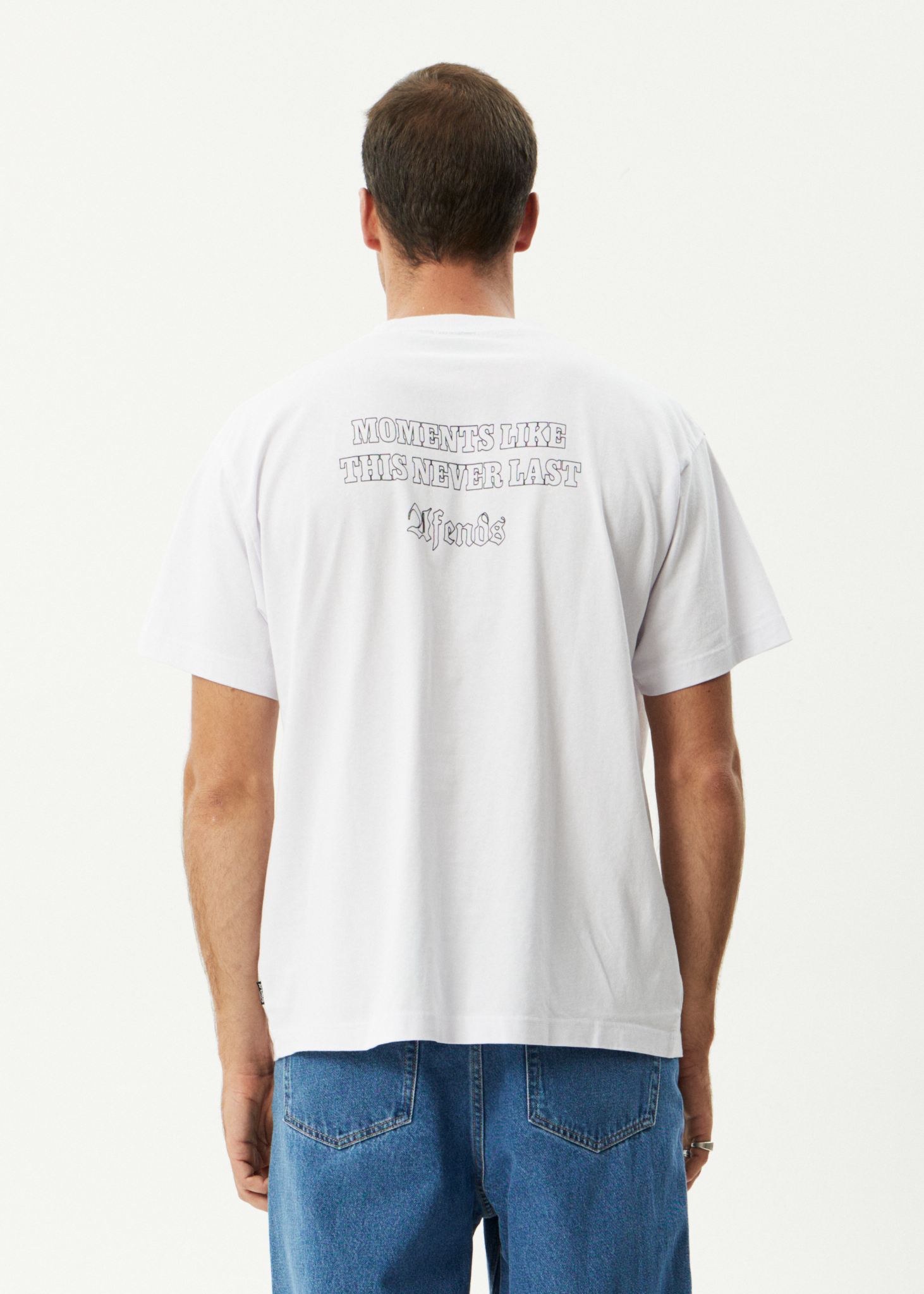 AFENDS Mens Never Last - Heavyweight Boxy Tee - White