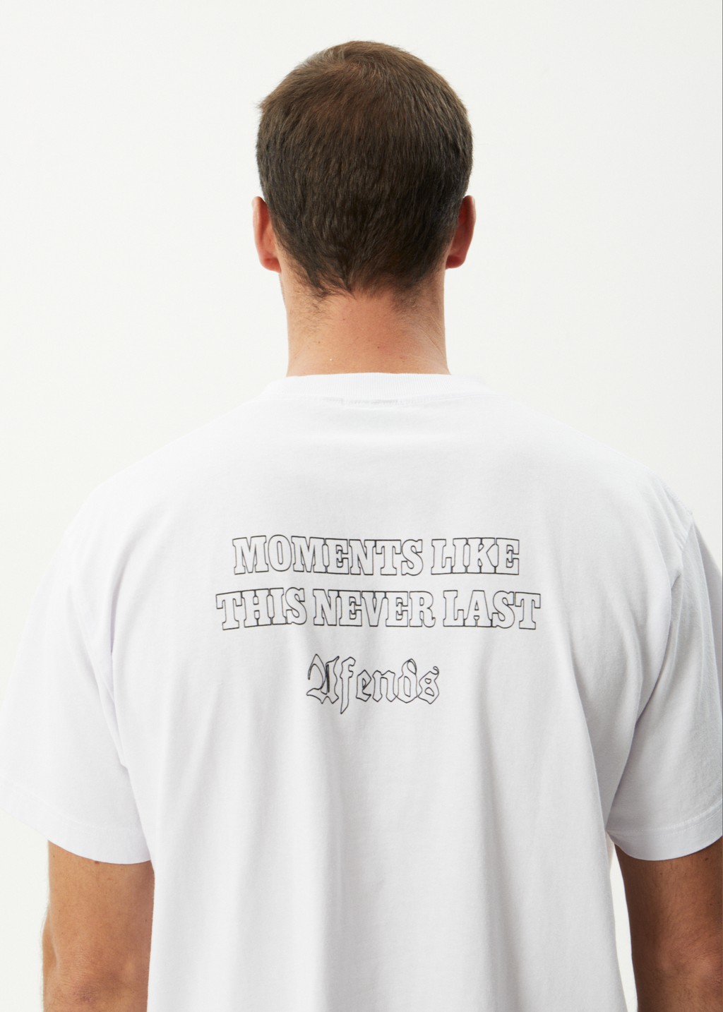 AFENDS Mens Never Last - Heavyweight Boxy Tee - White