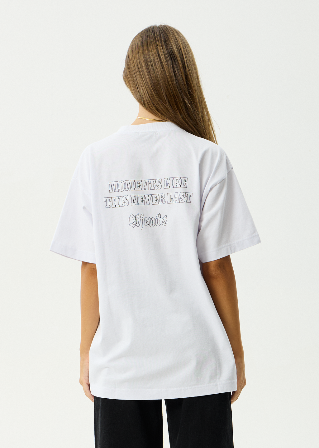 AFENDS Mens Never Last - Heavyweight Boxy Tee - White