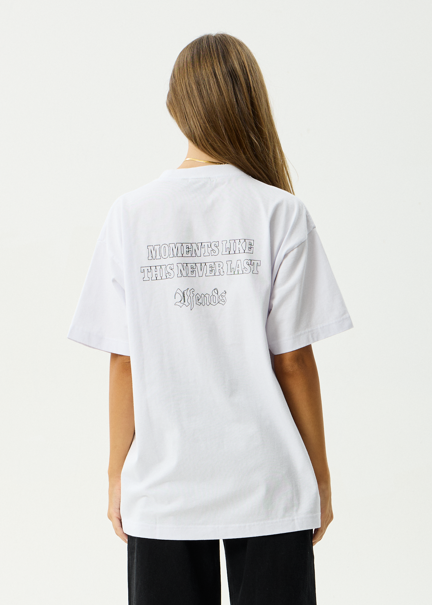 AFENDS Mens Never Last - Heavyweight Boxy Tee - White