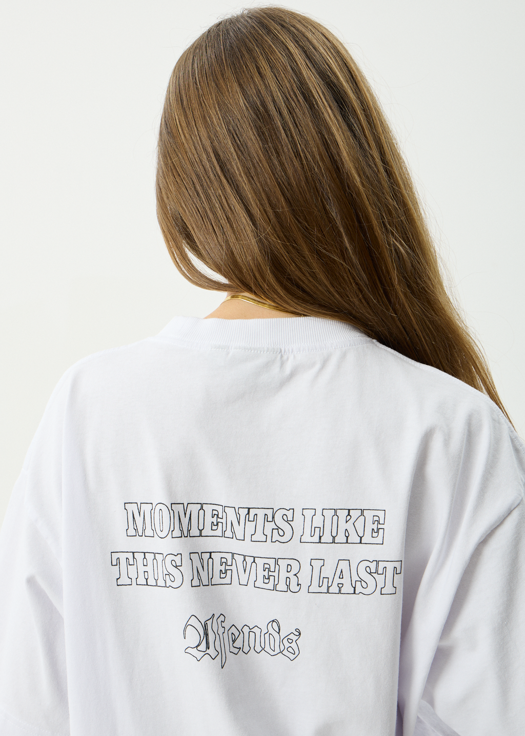 AFENDS Mens Never Last - Heavyweight Boxy Tee - White