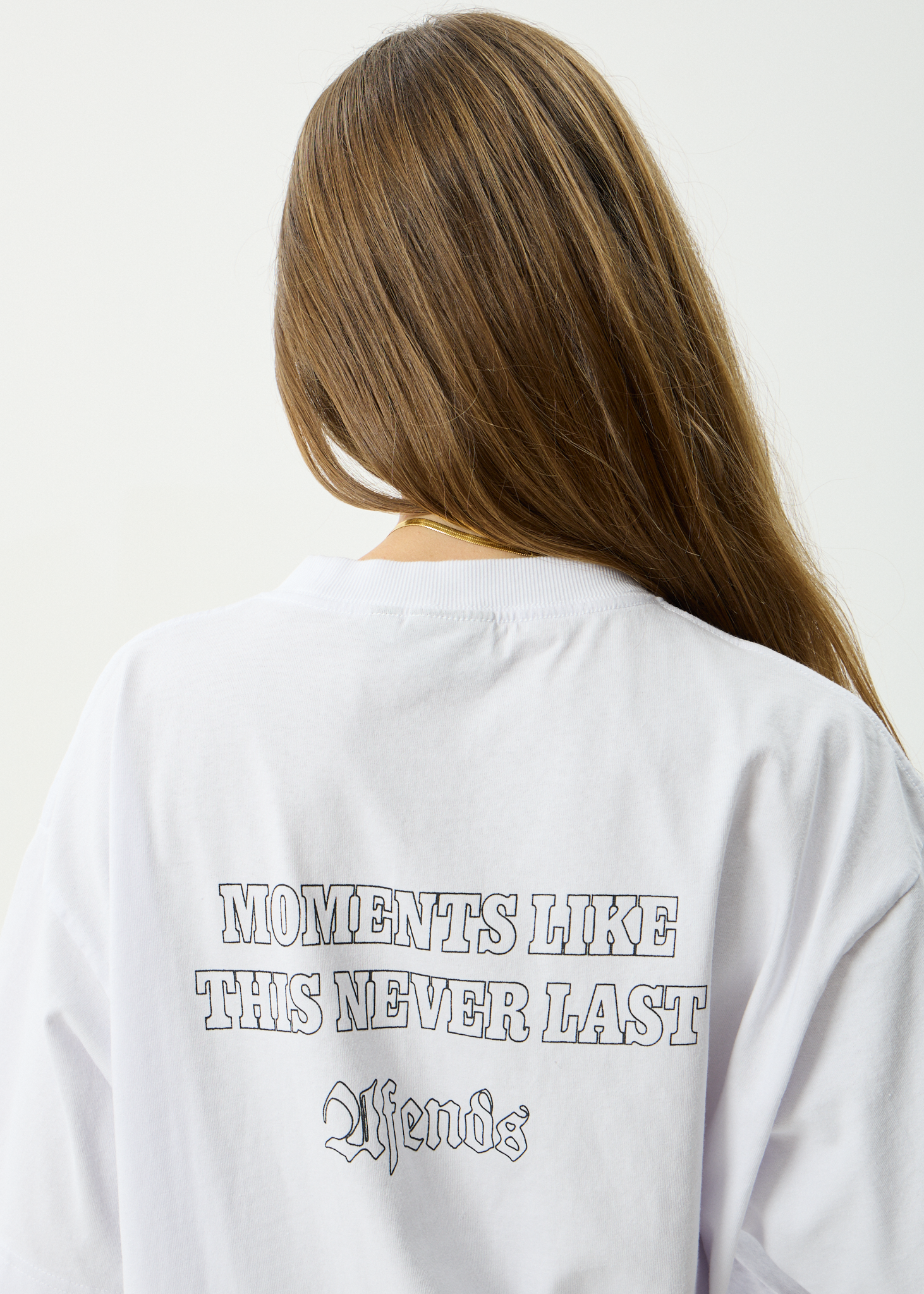 AFENDS Mens Never Last - Heavyweight Boxy Tee - White