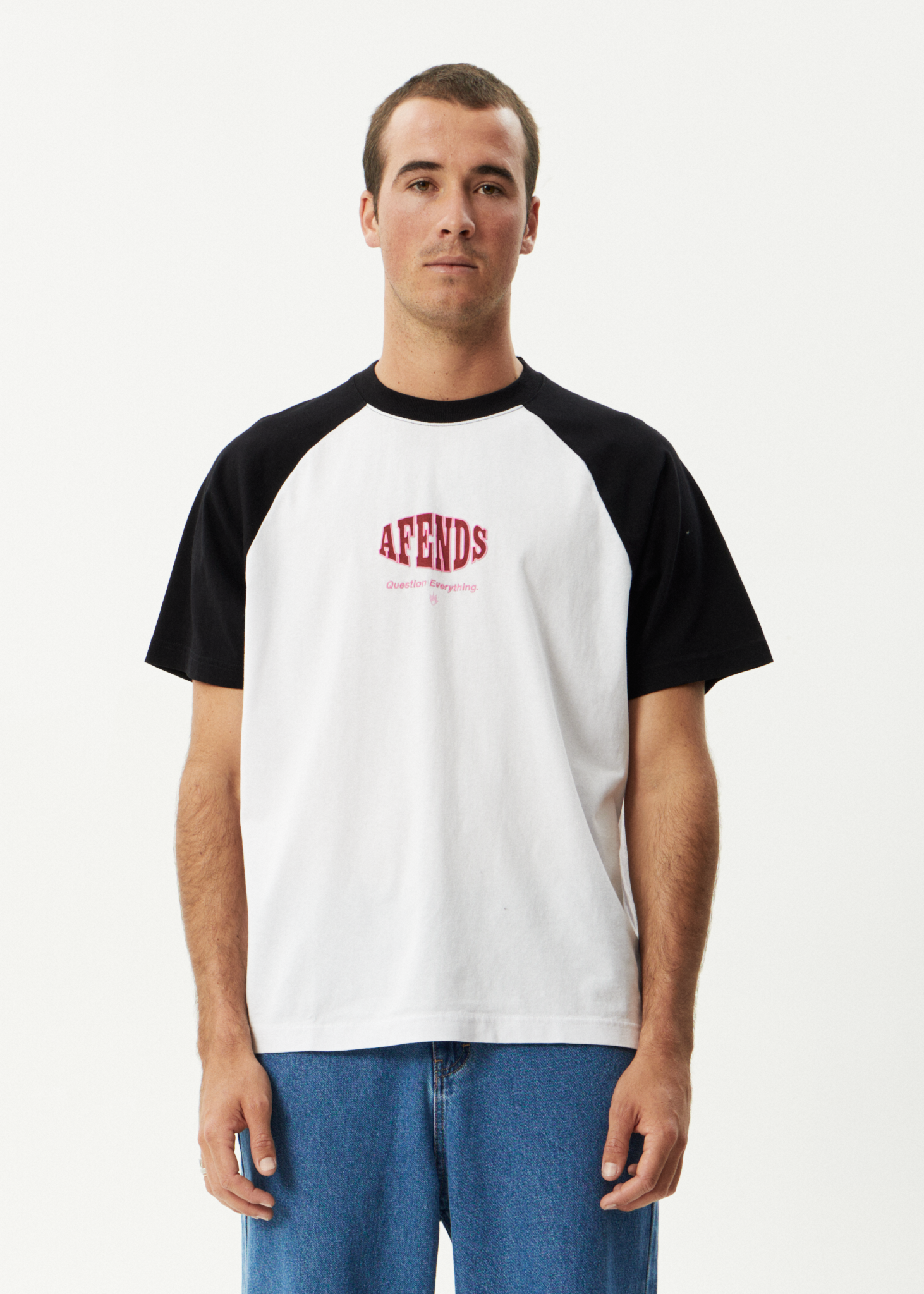 AFENDS Mens Arch - Raglan Tee - White