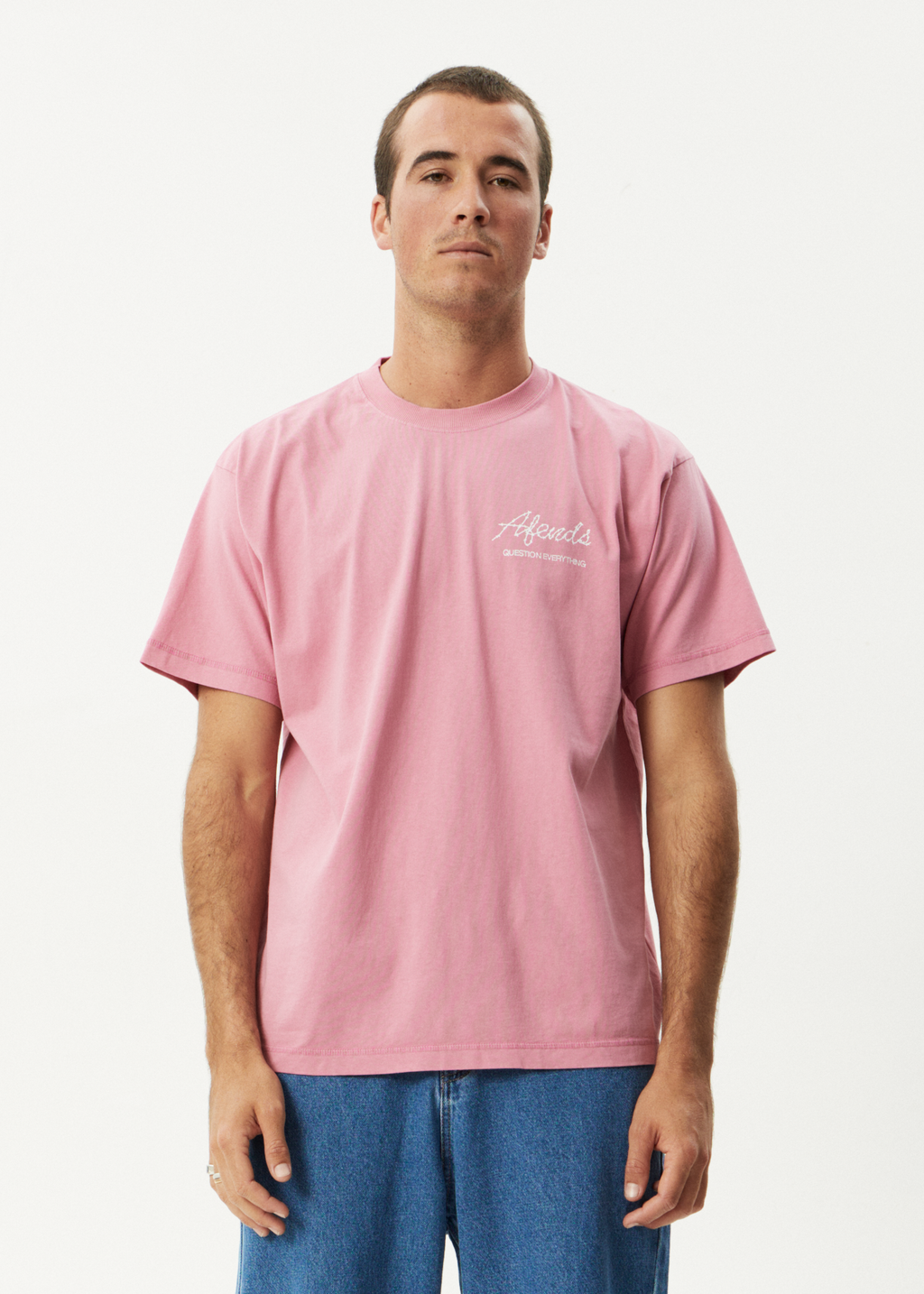 AFENDS Mens Valentine - Heavyweight Boxy Tee - Washed Marrakesh