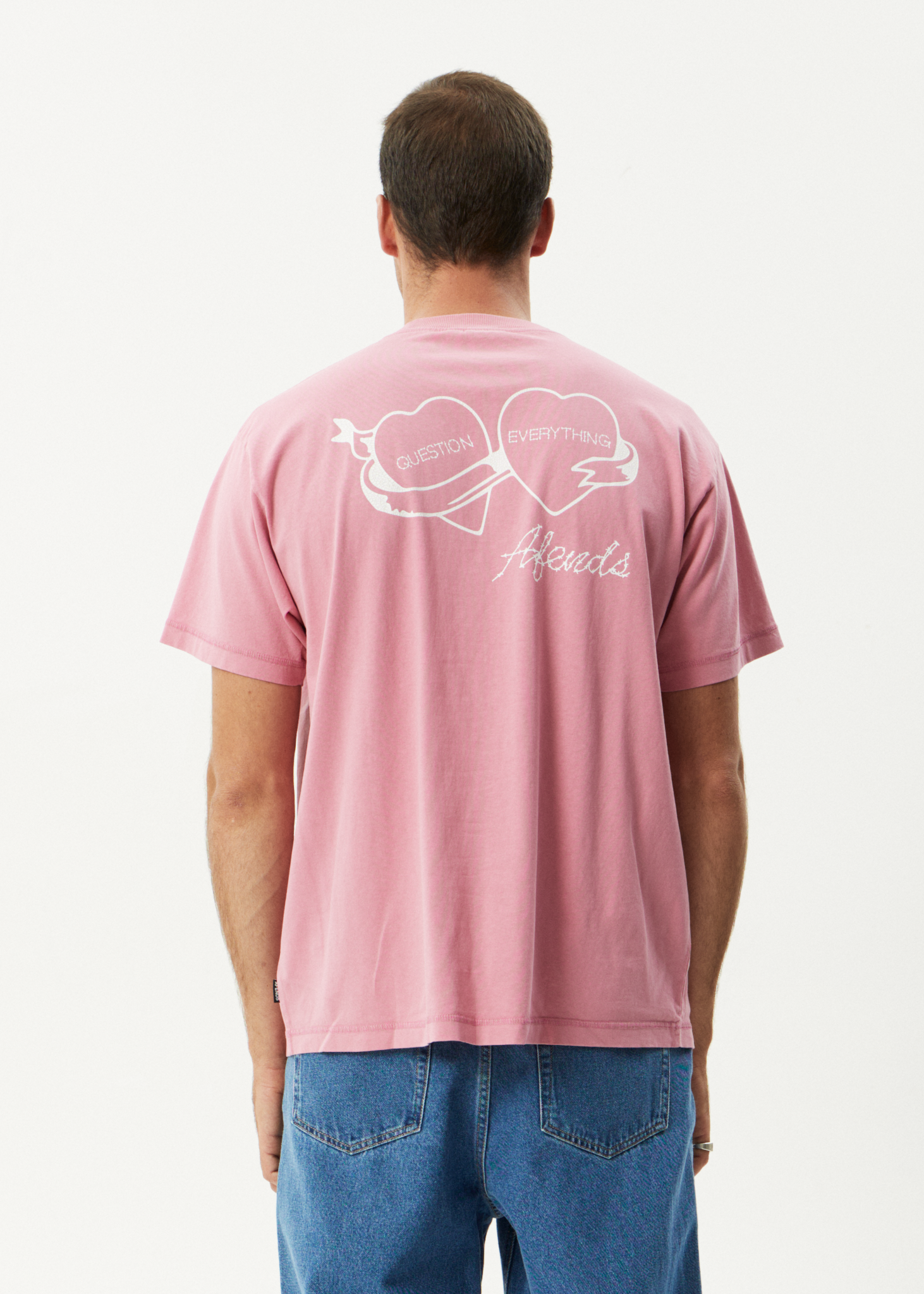AFENDS Mens Valentine - Heavyweight Boxy Tee - Washed Marrakesh