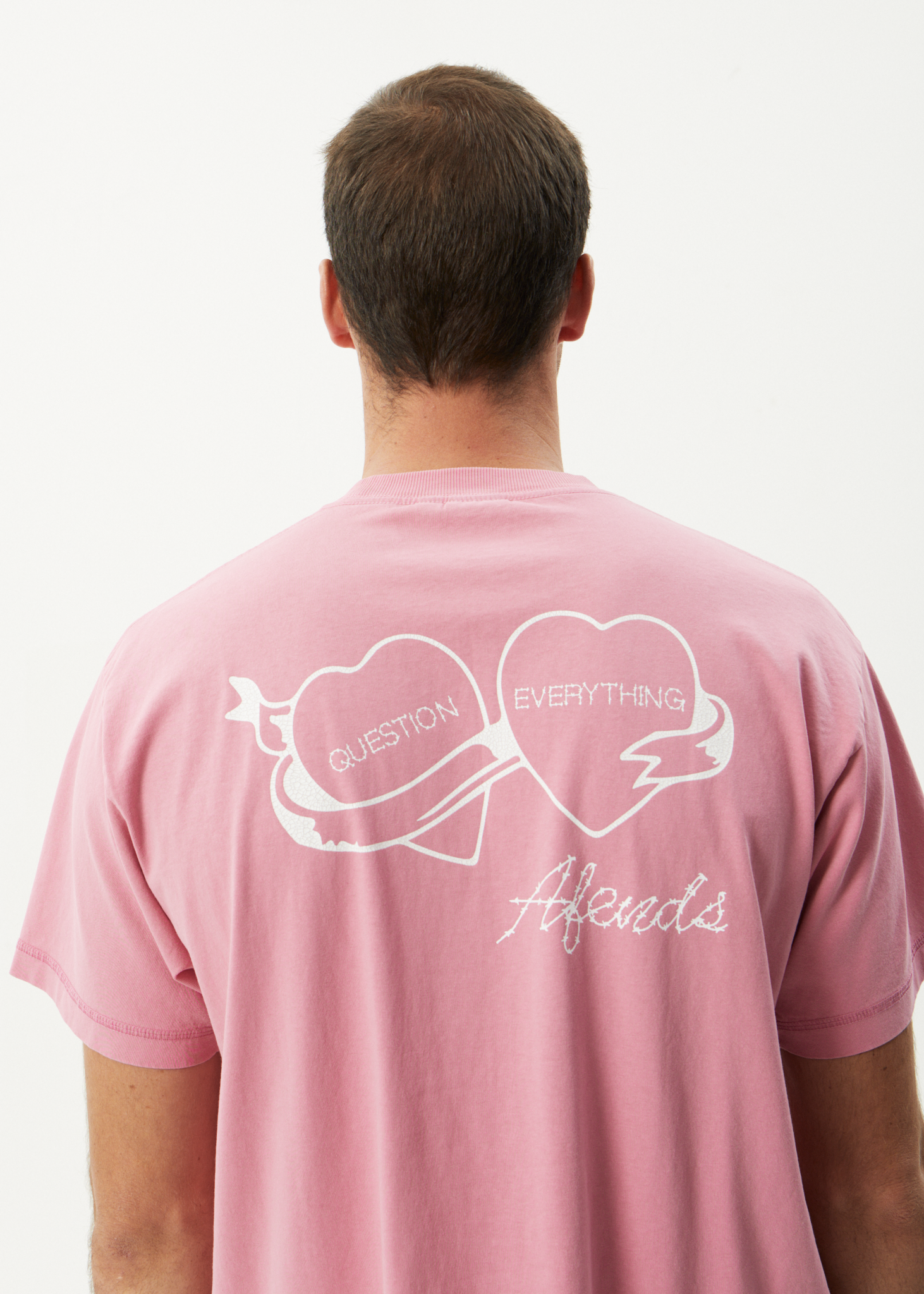 AFENDS Mens Valentine - Heavyweight Boxy Tee - Washed Marrakesh