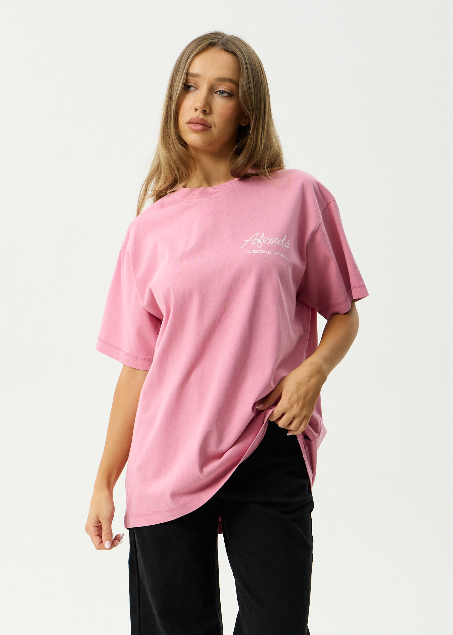 AFENDS Mens Valentine - Heavyweight Boxy Tee - Washed Marrakesh