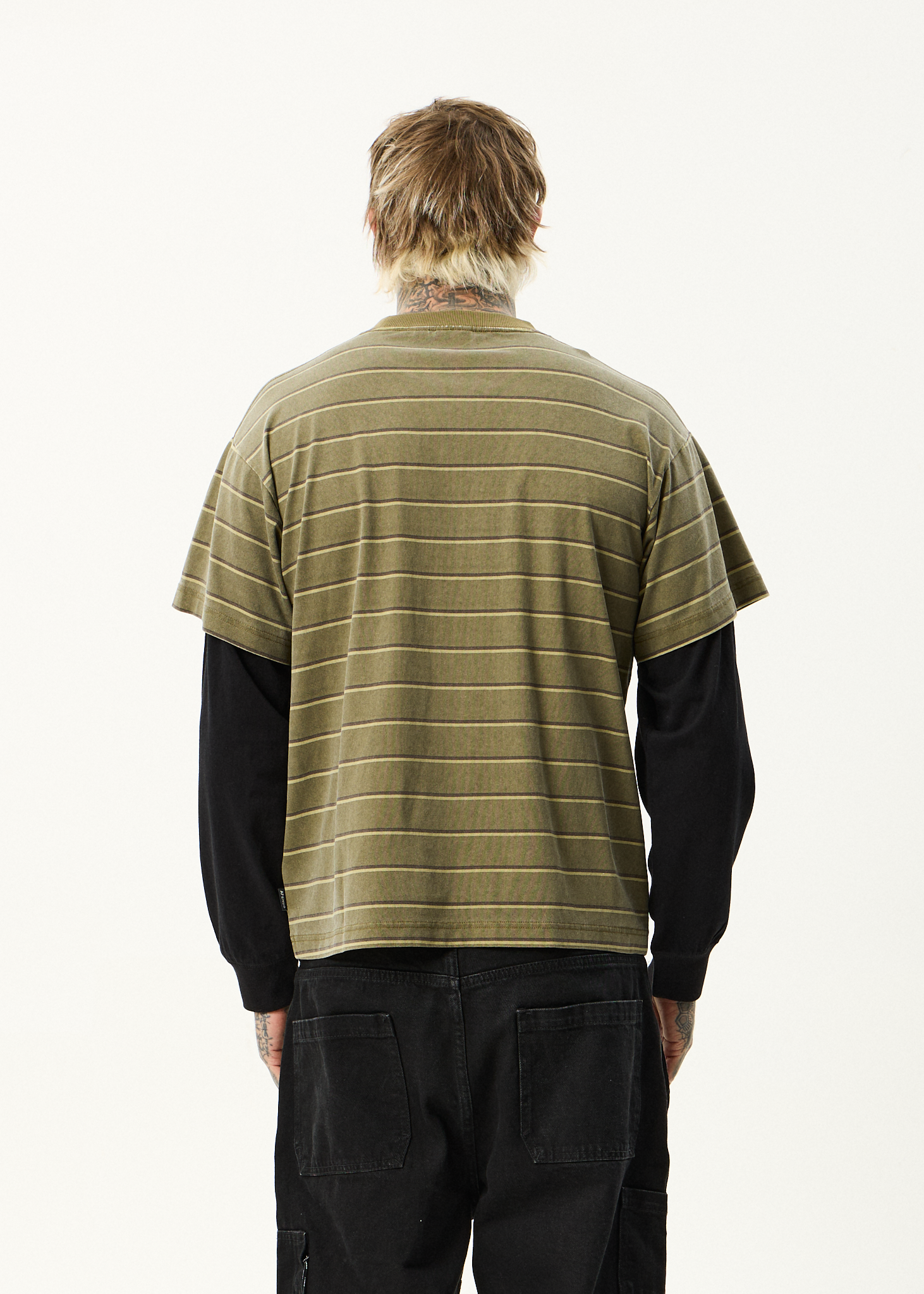 AFENDS Mens My Tribe - Layered Boxy Tee - Boa