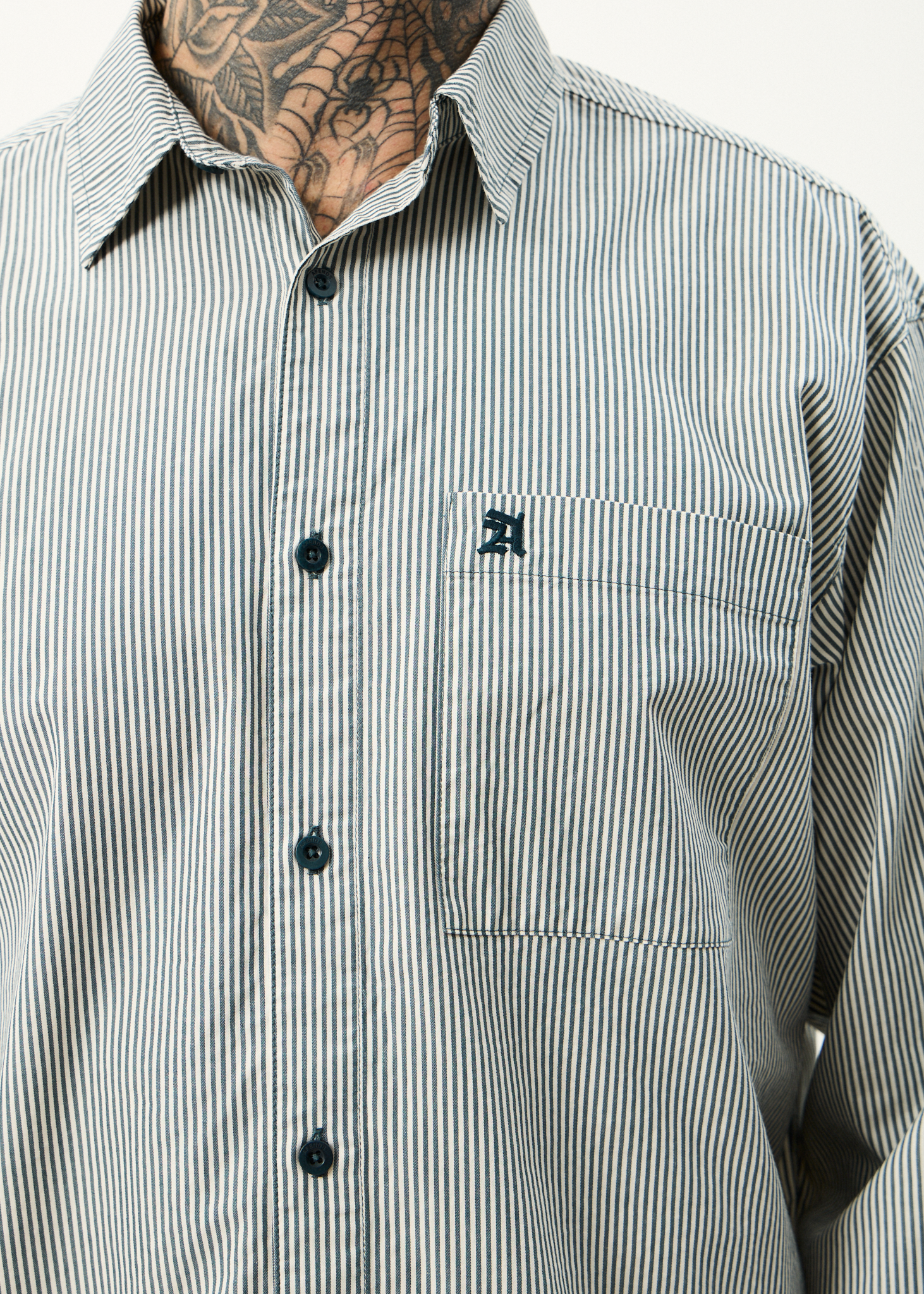 AFENDS Mens Bats - Oversized Striped Long Sleeve Shirt - Fuel